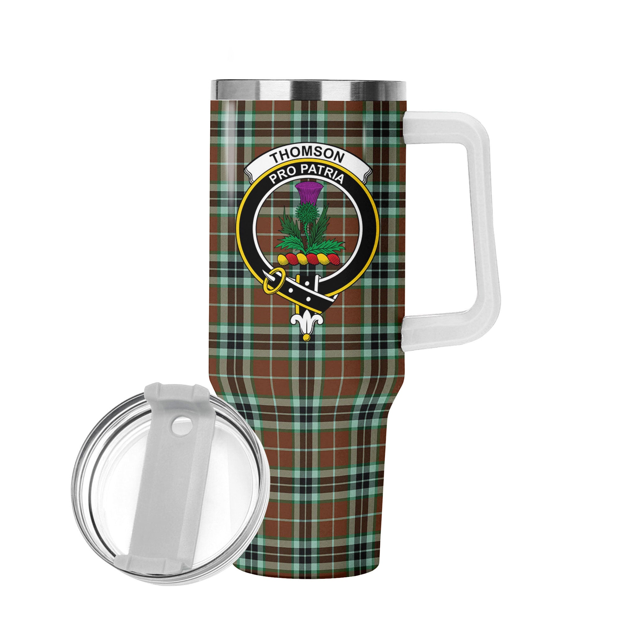 Thomson Hunting Modern Tartan Crest 40 oz Insulated Tumbler with Handle