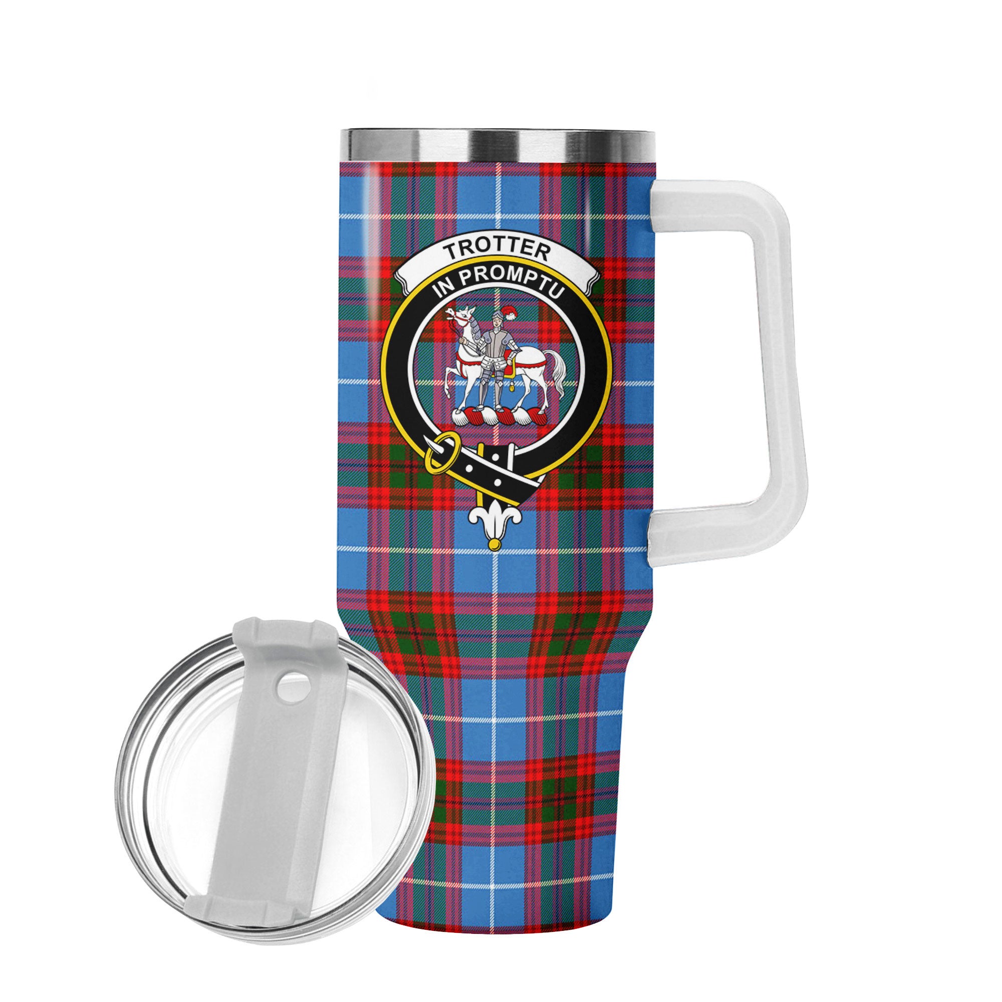 Trotter Tartan Crest 40 oz Insulated Tumbler with Handle