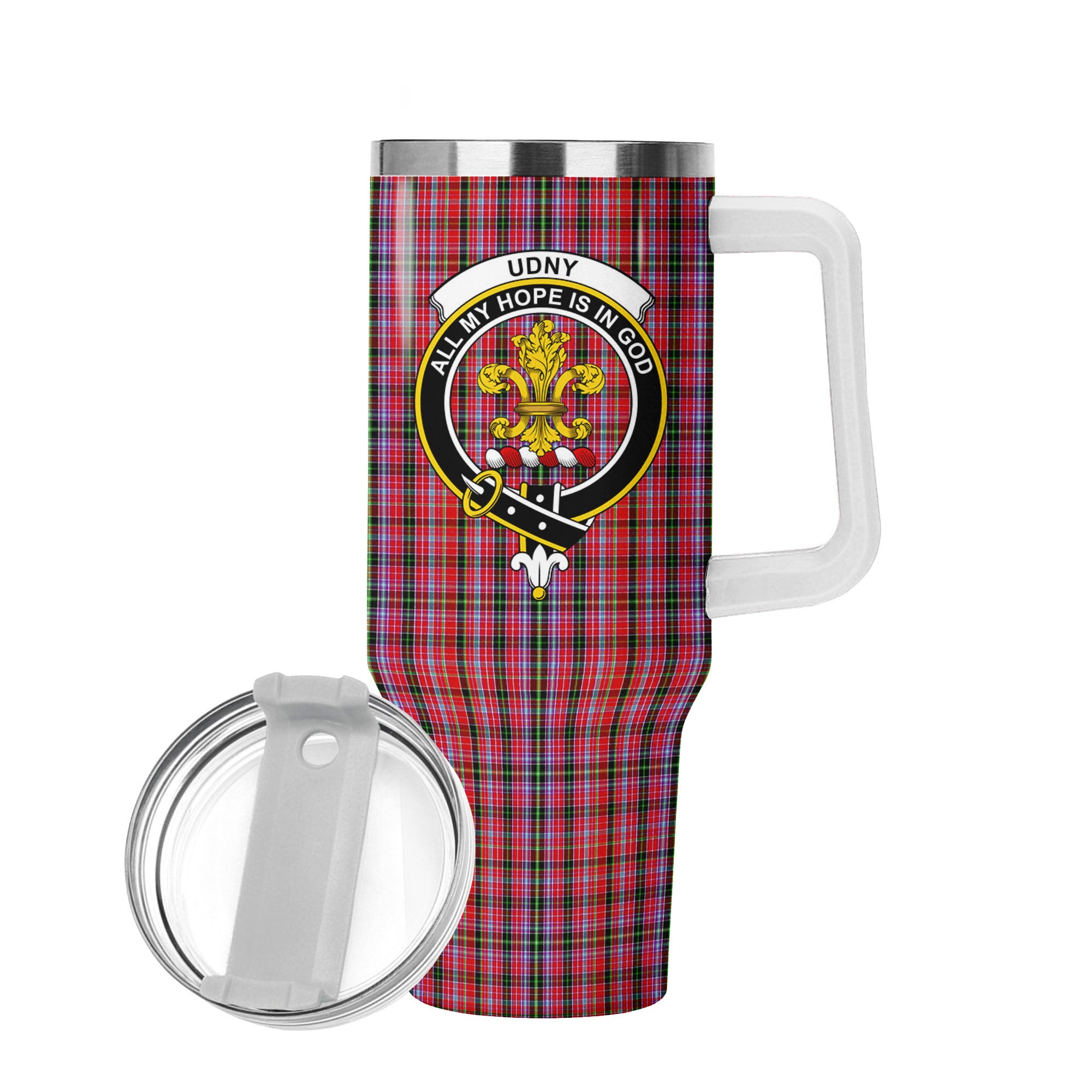 Udny Tartan Crest 40 oz Insulated Tumbler with Handle