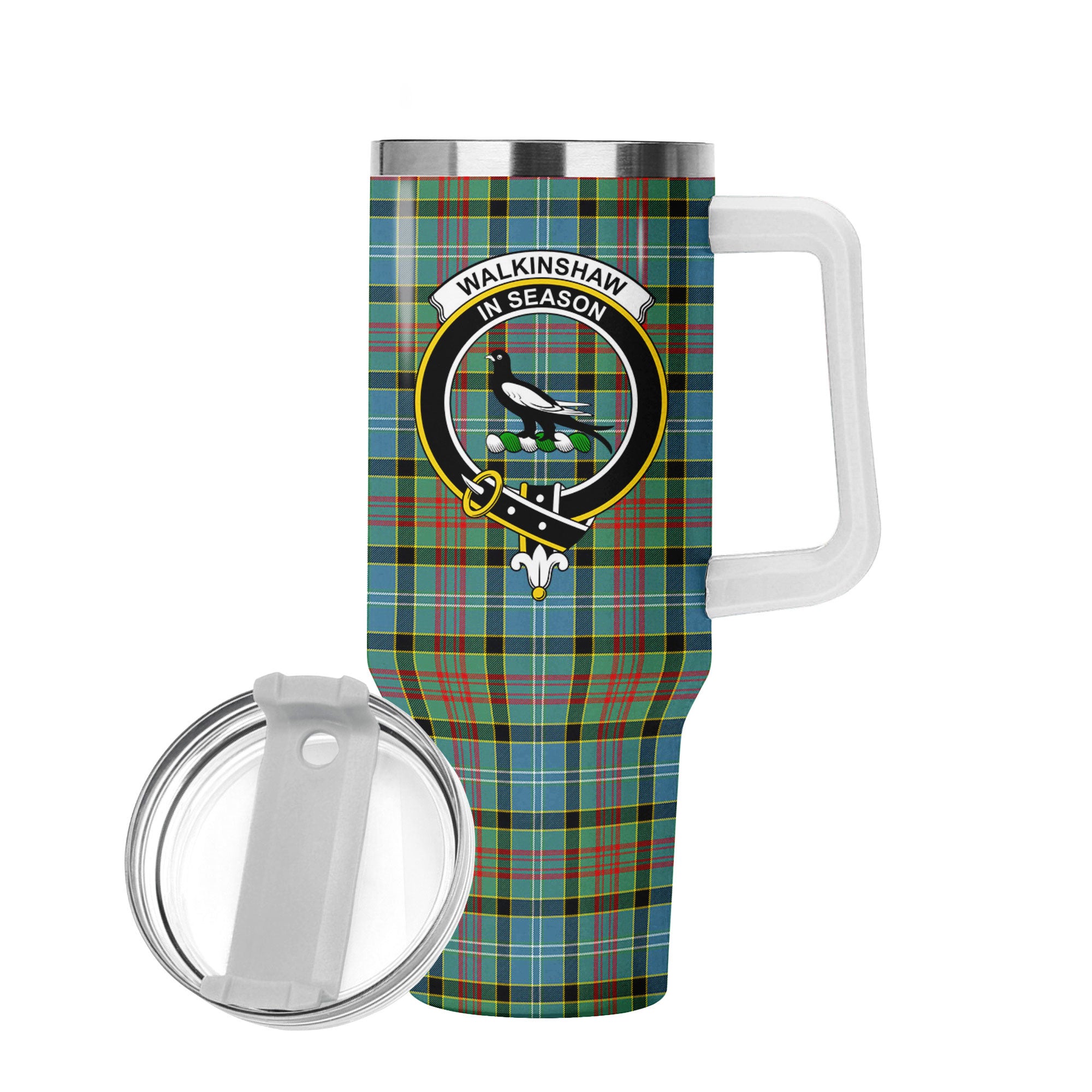 Walkinshaw Tartan Crest 40 oz Insulated Tumbler with Handle