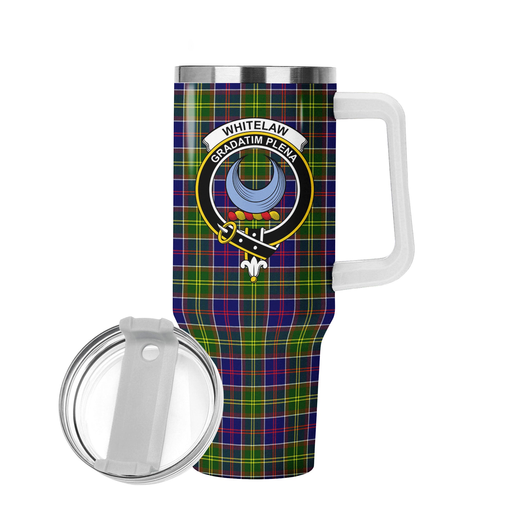 Whitelaw Tartan Crest 40 oz Insulated Tumbler with Handle