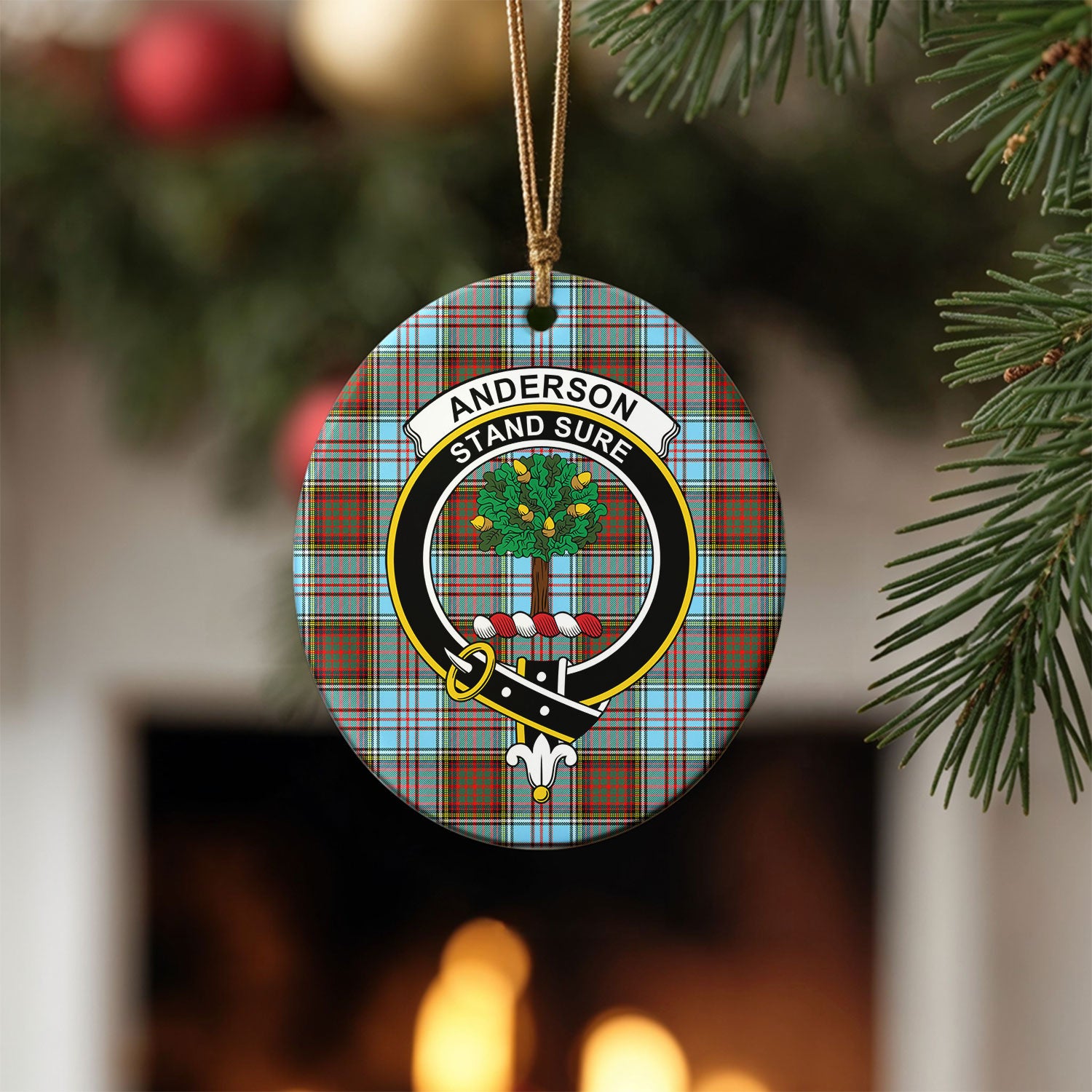 Anderson Ancient Tartan Crest Christmas Ceramic Ornament