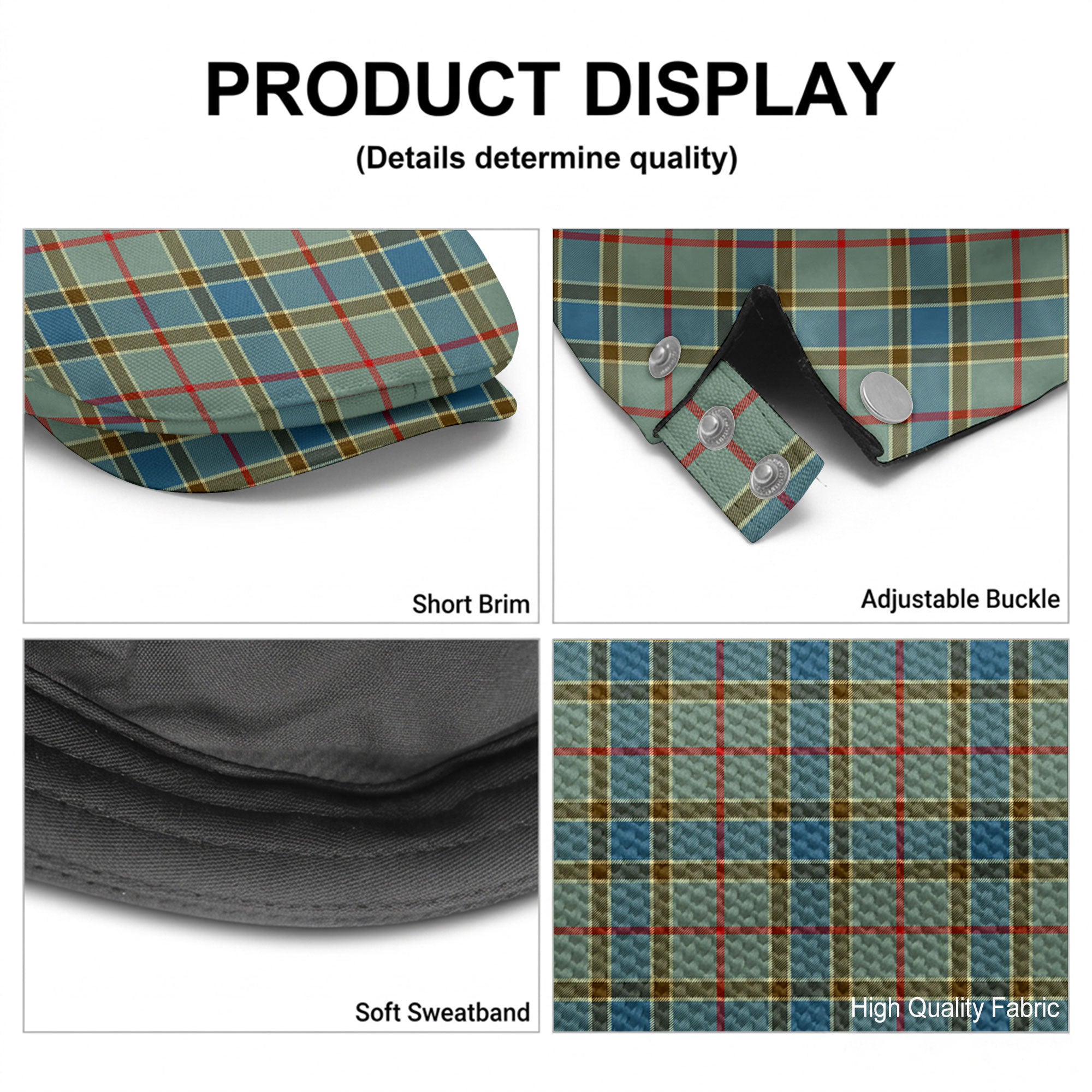 Balfour Blue Tartan Flat Caps