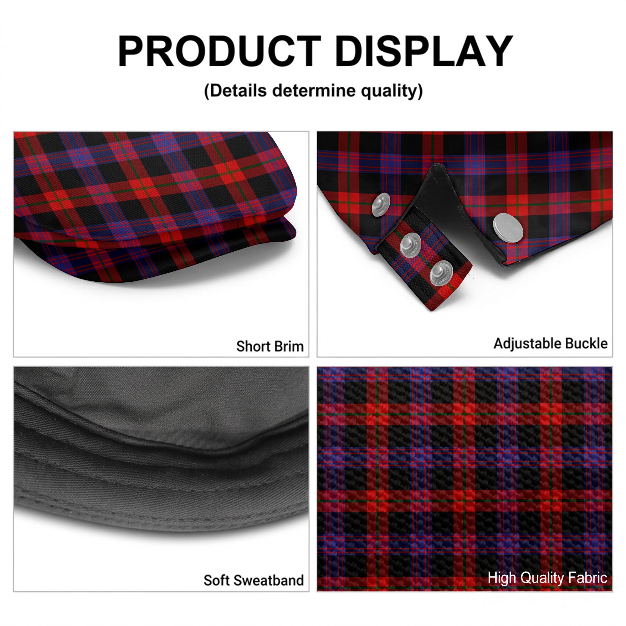 Broun Modern Tartan Flat Caps