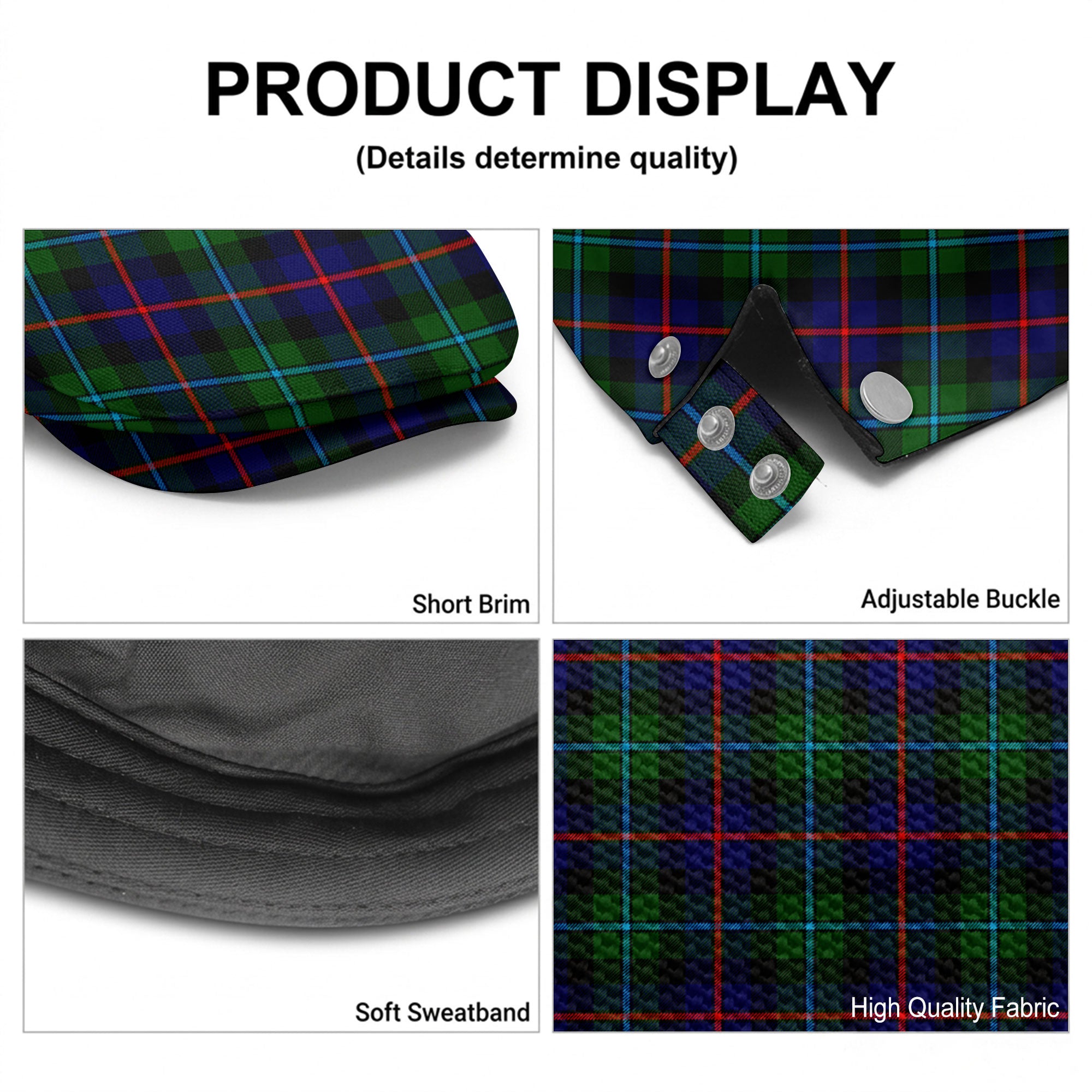 Calder (Calder-Campbell) Tartan Flat Caps