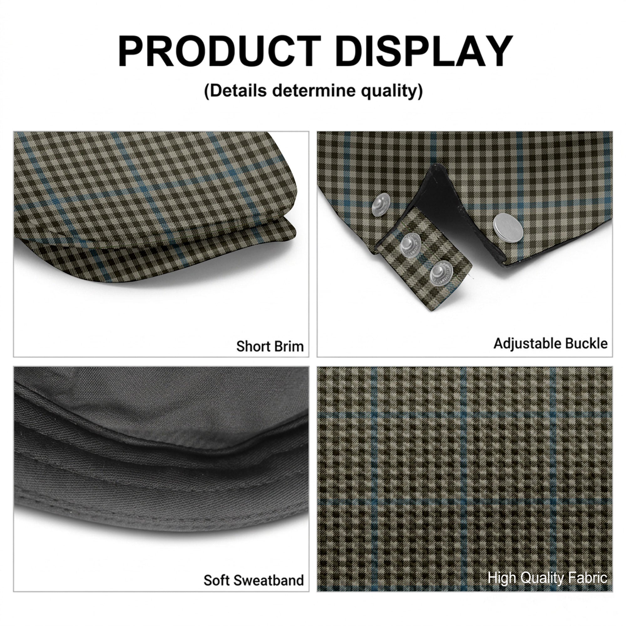 Haig Check Tartan Flat Caps