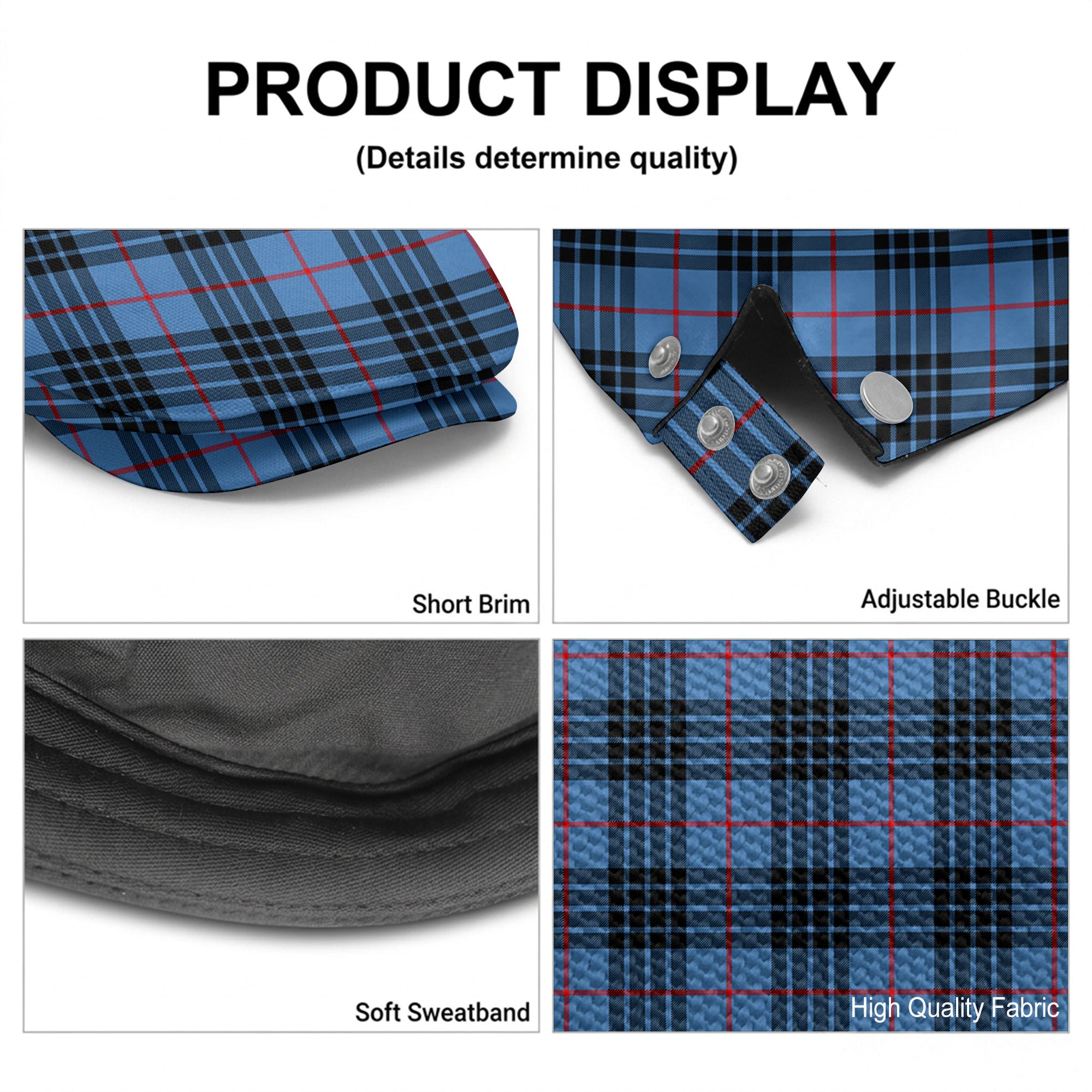 MacKay Blue Tartan Flat Caps