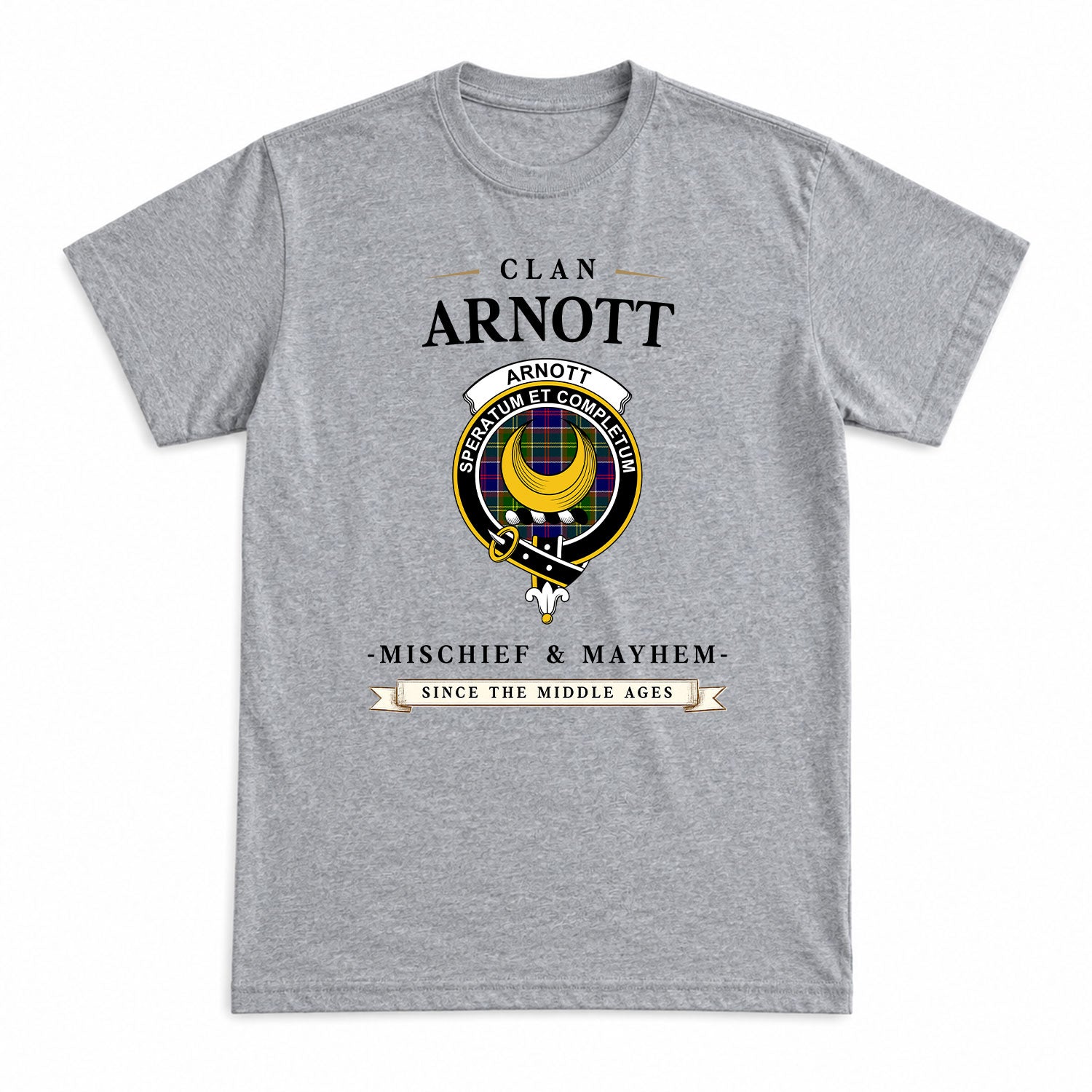Arnott Tartan Crest Mischief and Mayhem T-shirt