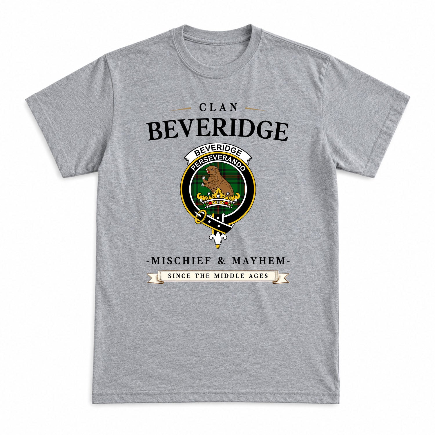 Beveridge Tartan Crest Mischief and Mayhem T-shirt