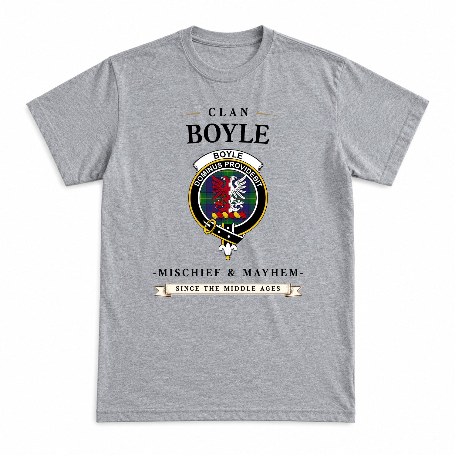Boyle Tartan Crest Mischief and Mayhem T-shirt