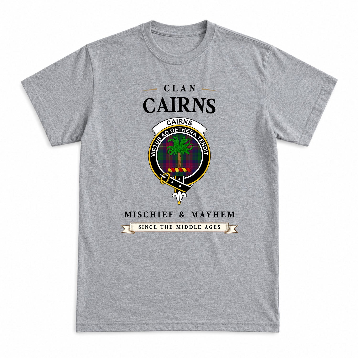Cairns Tartan Crest Mischief and Mayhem T-shirt