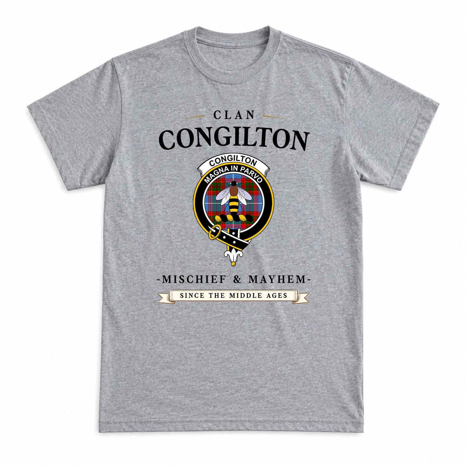 Congilton Tartan Crest Mischief and Mayhem T-shirt