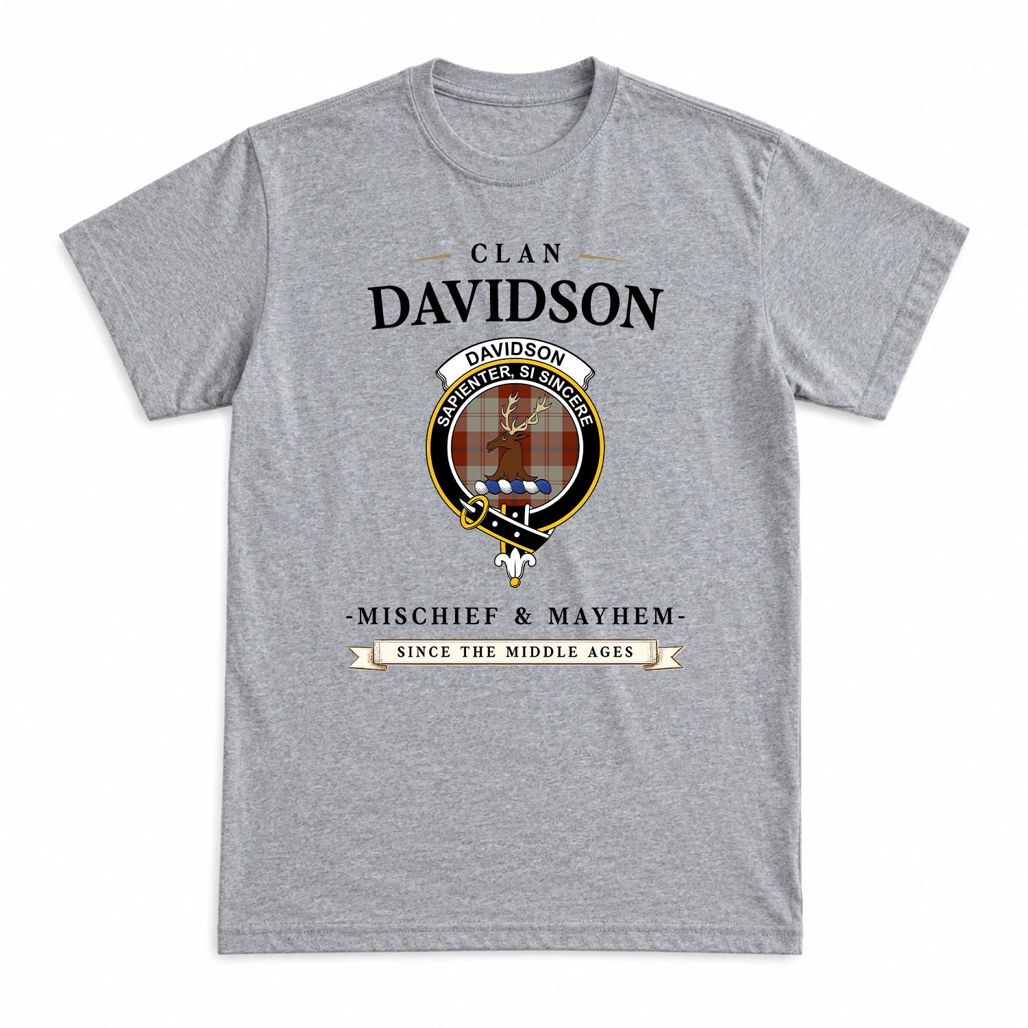 Davidson Dress Dancers Tartan Crest Mischief and Mayhem T-shirt