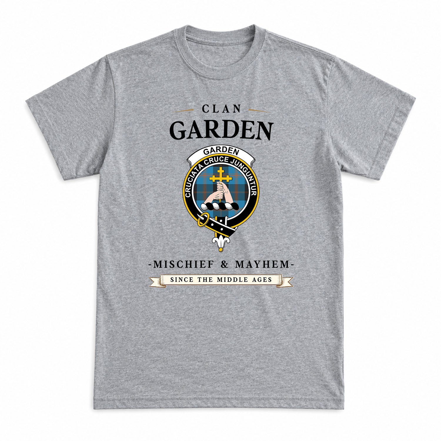 Garden Tartan Crest Mischief and Mayhem T-shirt