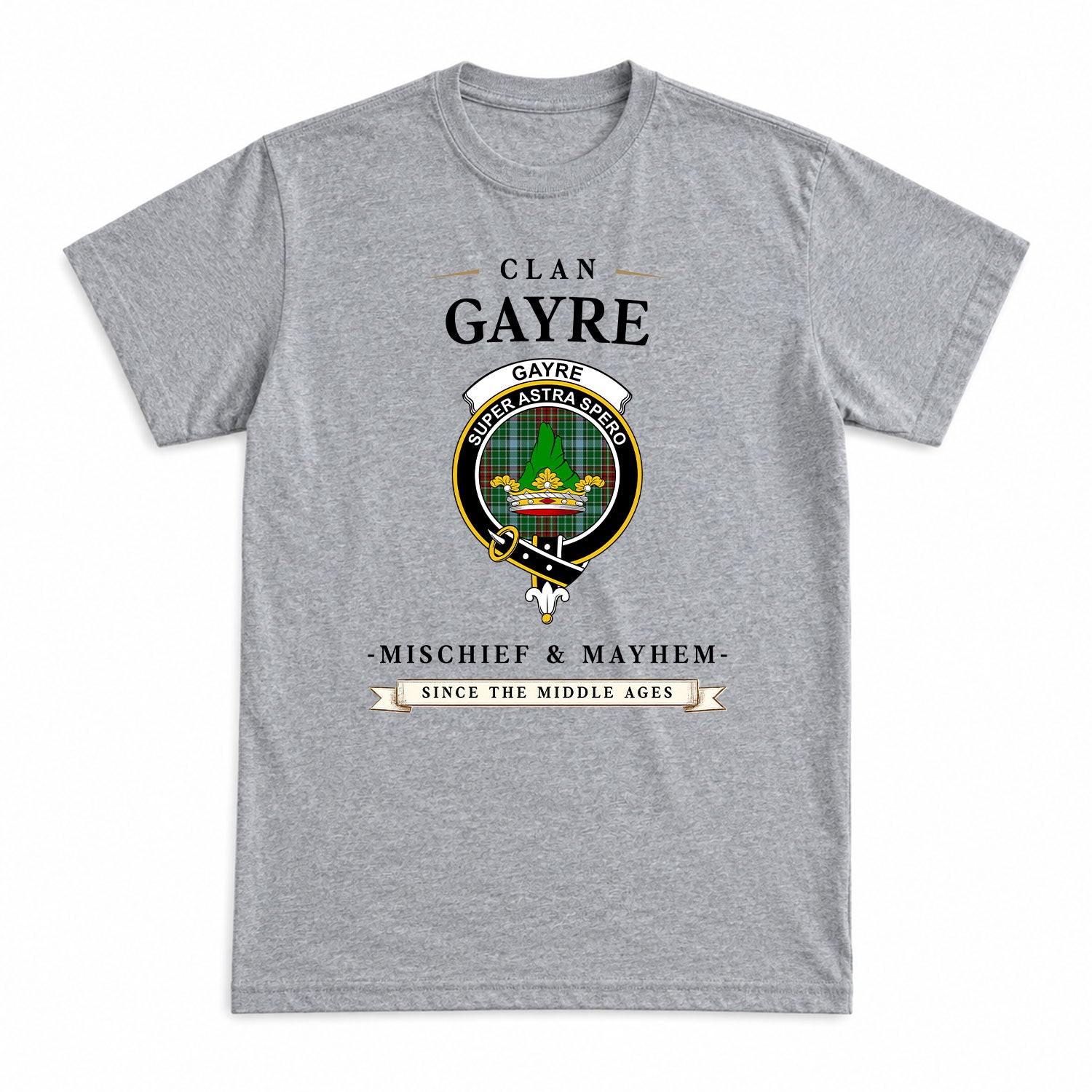 Gayre Tartan Crest Mischief and Mayhem T-shirt