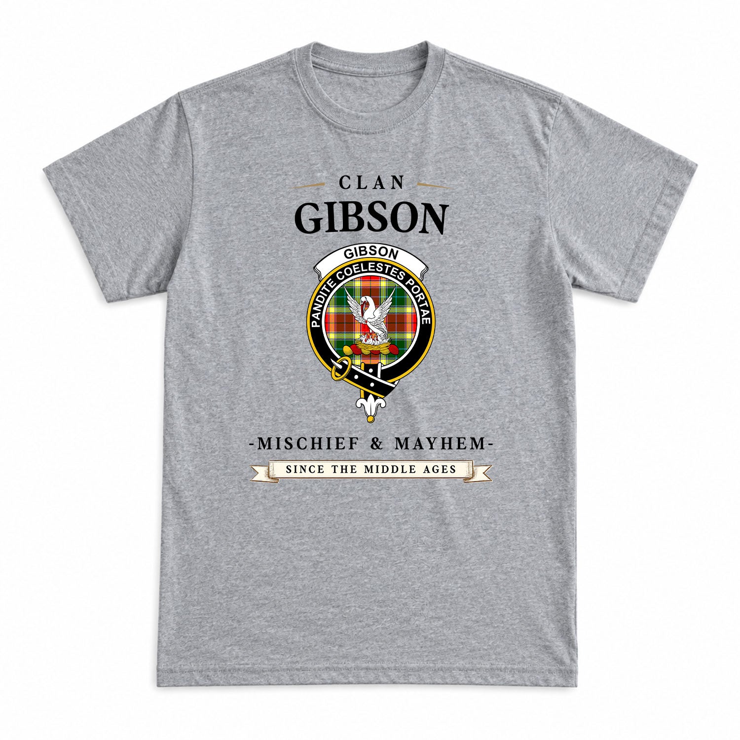 Gibson Tartan Crest Mischief and Mayhem T-shirt