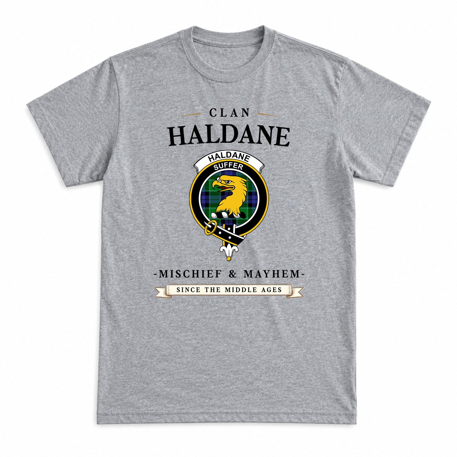 Haldane Tartan Crest Mischief and Mayhem T-shirt