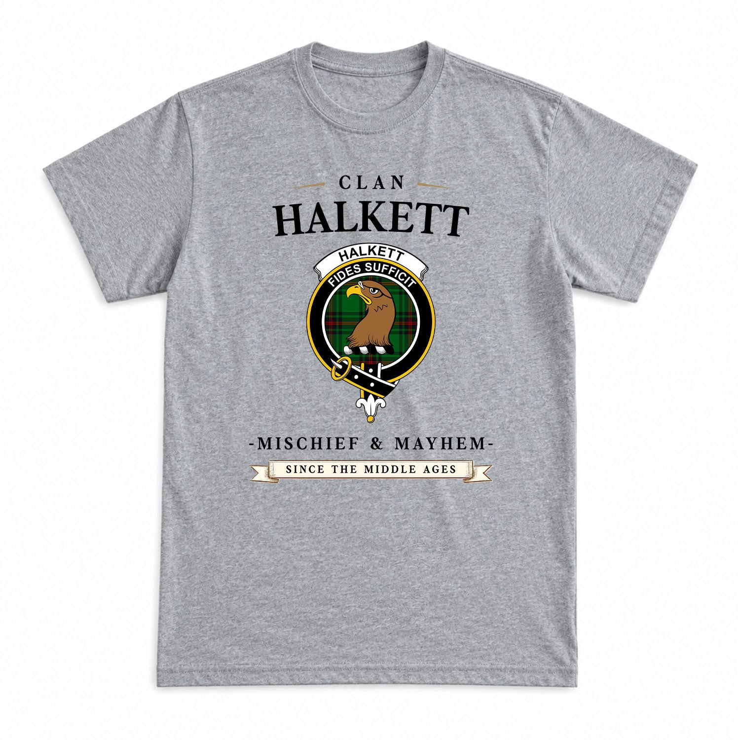 Halkett Tartan Crest Mischief and Mayhem T-shirt