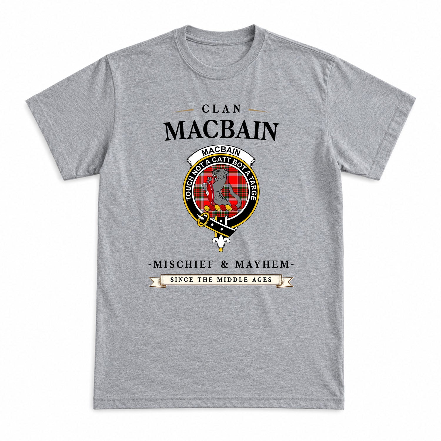 MacBain Tartan Crest Mischief and Mayhem T-shirt