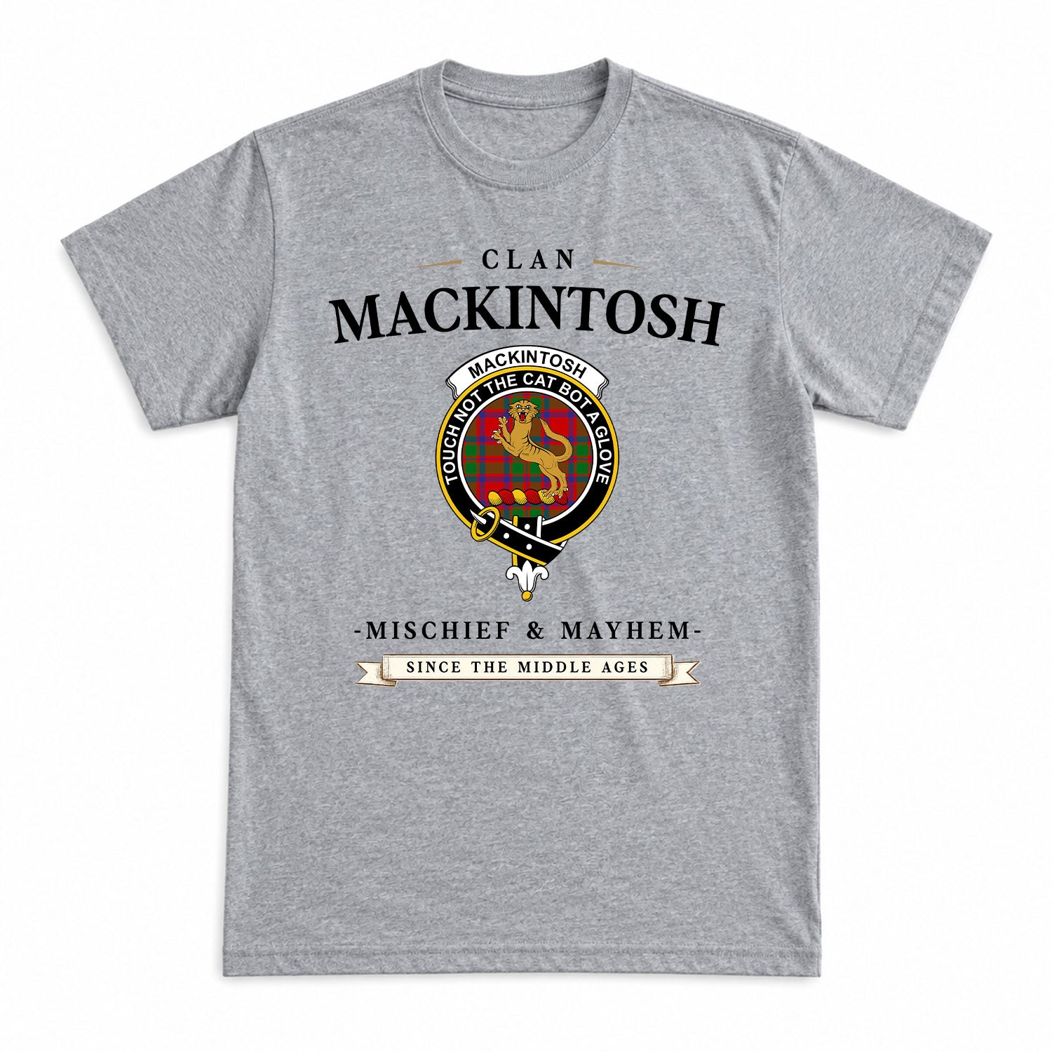 MacKintosh Modern Tartan Crest Mischief and Mayhem T-shirt