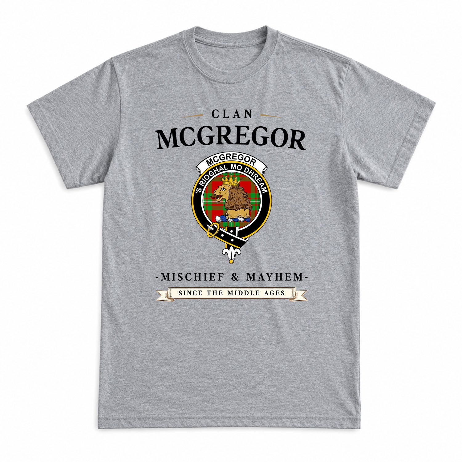 McGregor Modern Tartan Crest Mischief and Mayhem T-shirt