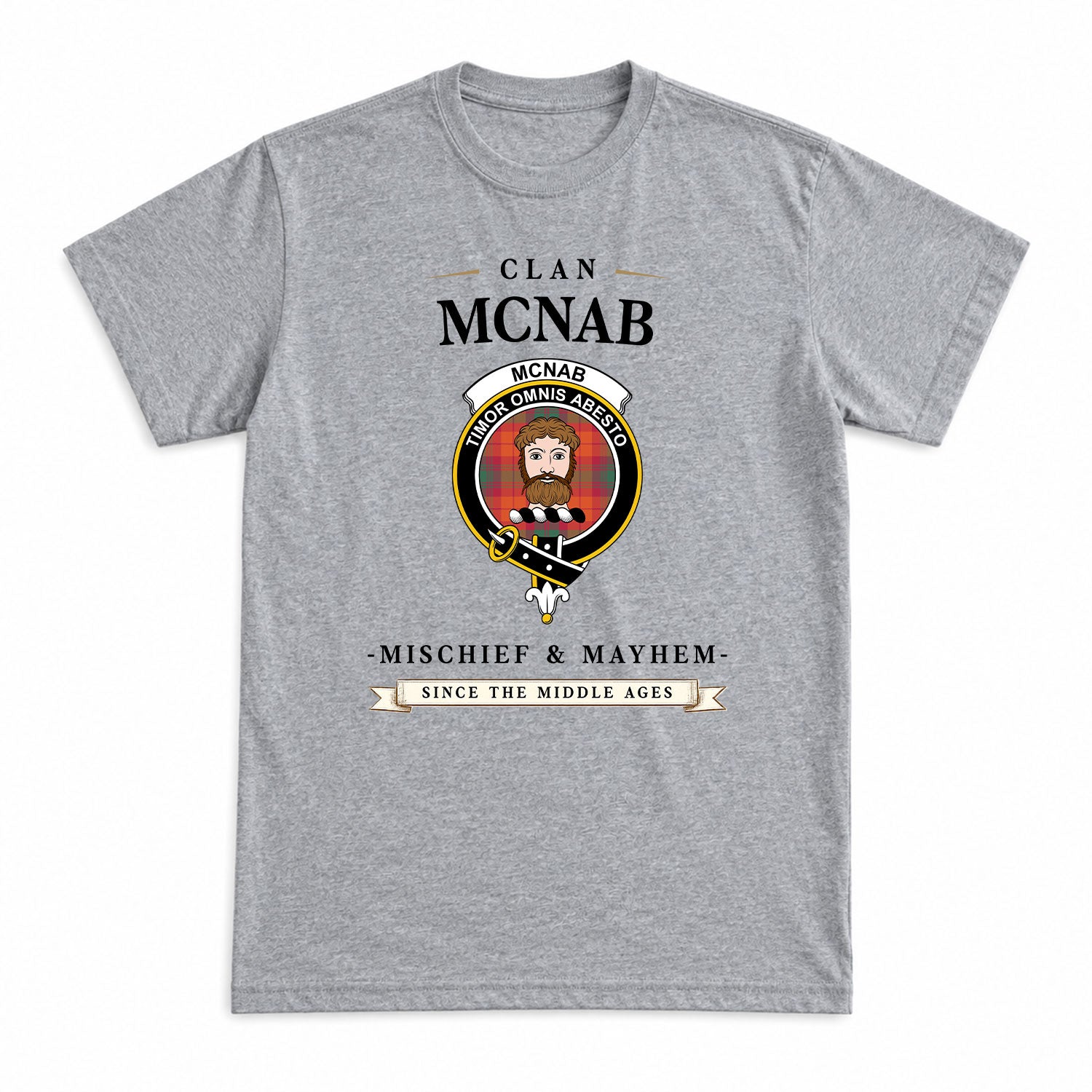 McNab Ancient Tartan Crest Mischief and Mayhem T-shirt