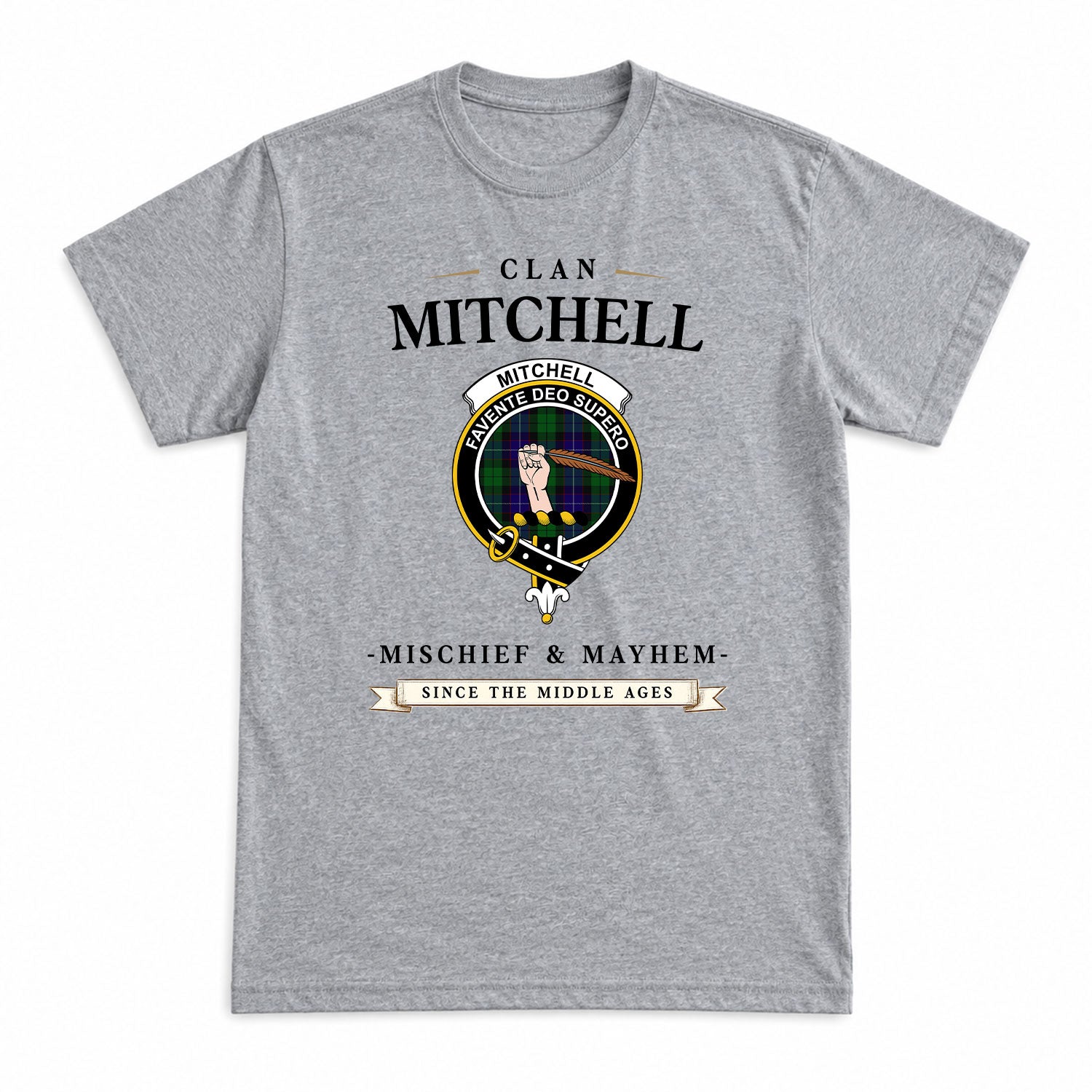 Mitchell Tartan Crest Mischief and Mayhem T-shirt