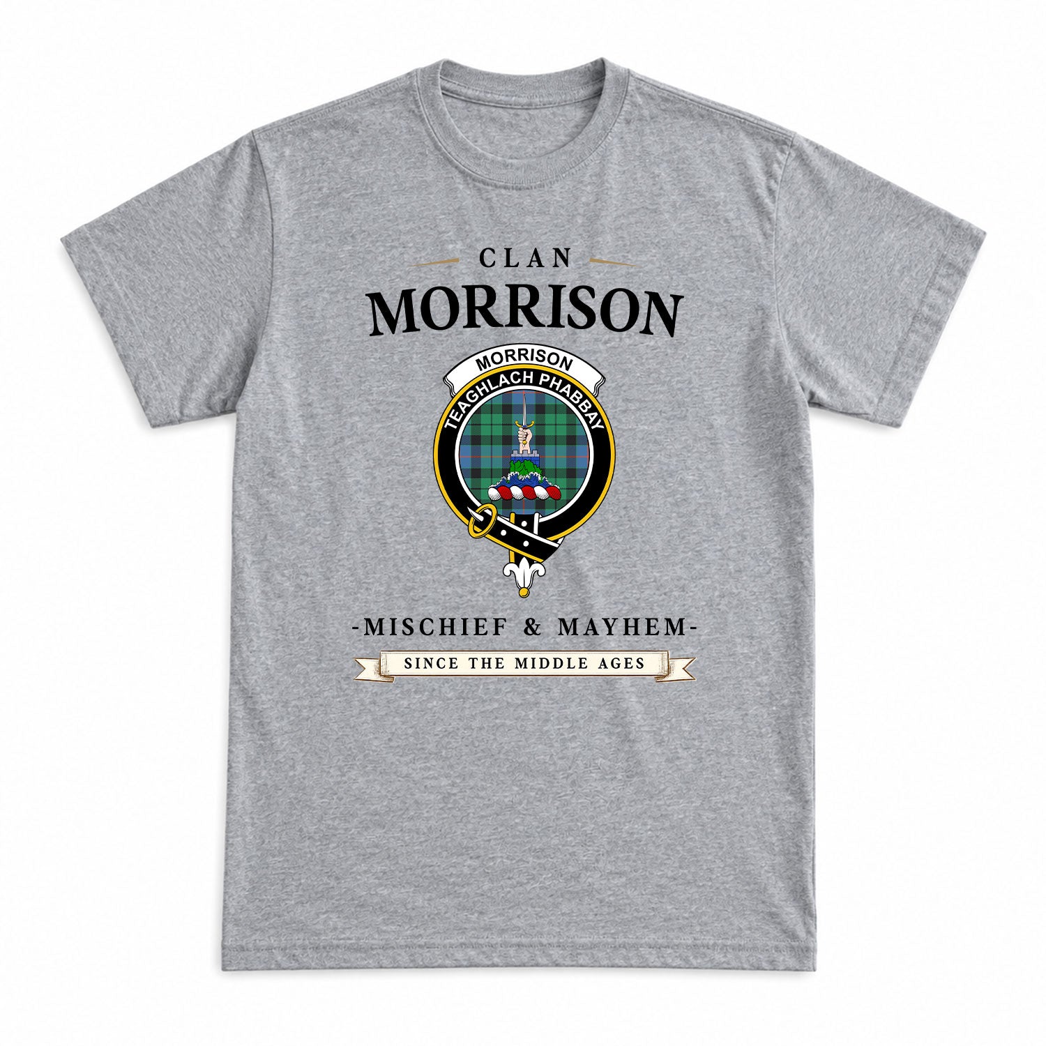 Morrison Ancient Tartan Crest Mischief and Mayhem T-shirt