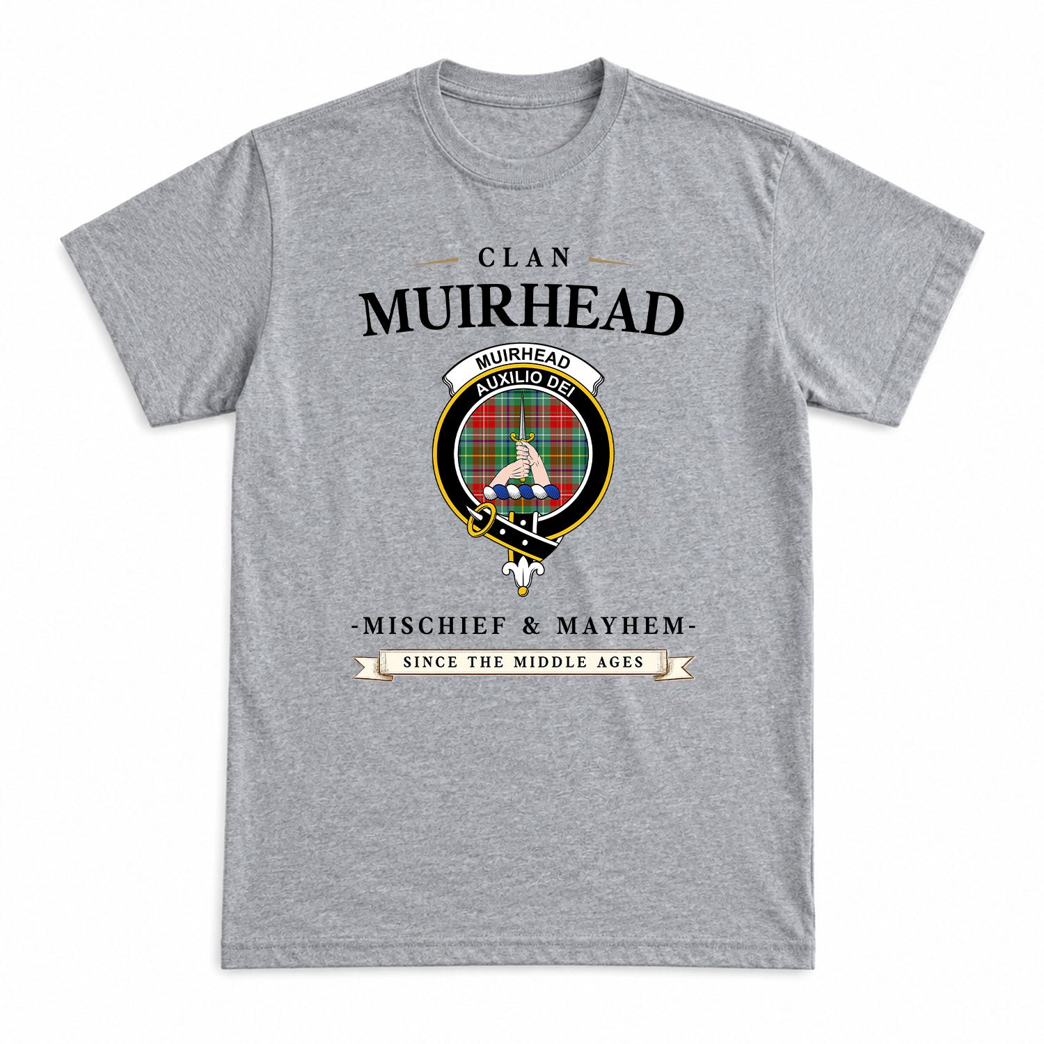 Muirhead Tartan Crest Mischief and Mayhem T-shirt