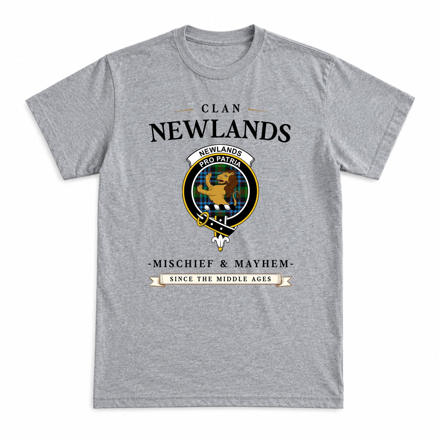 Newlands Tartan Crest Mischief and Mayhem T-shirt