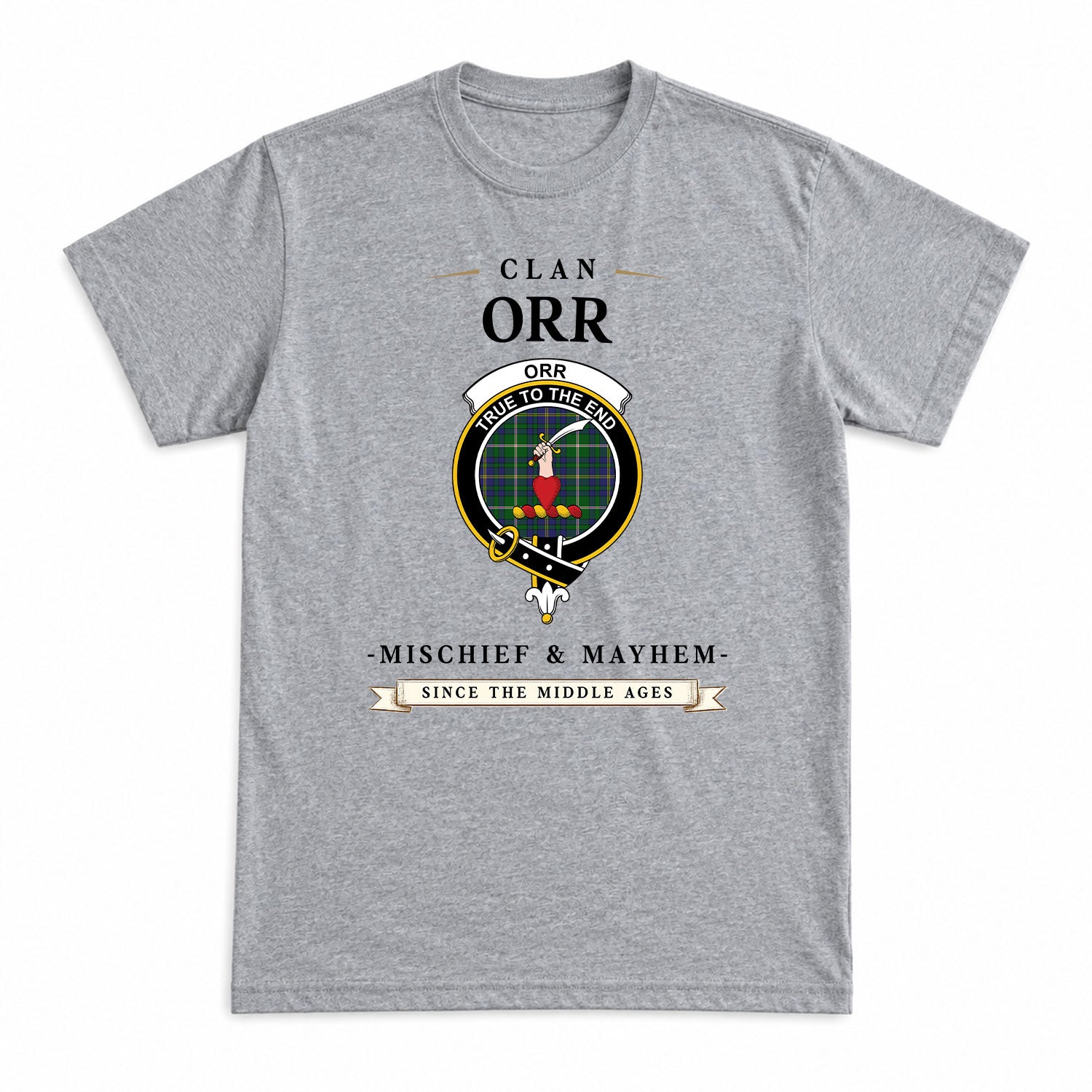 Orr Tartan Crest Mischief and Mayhem T-shirt