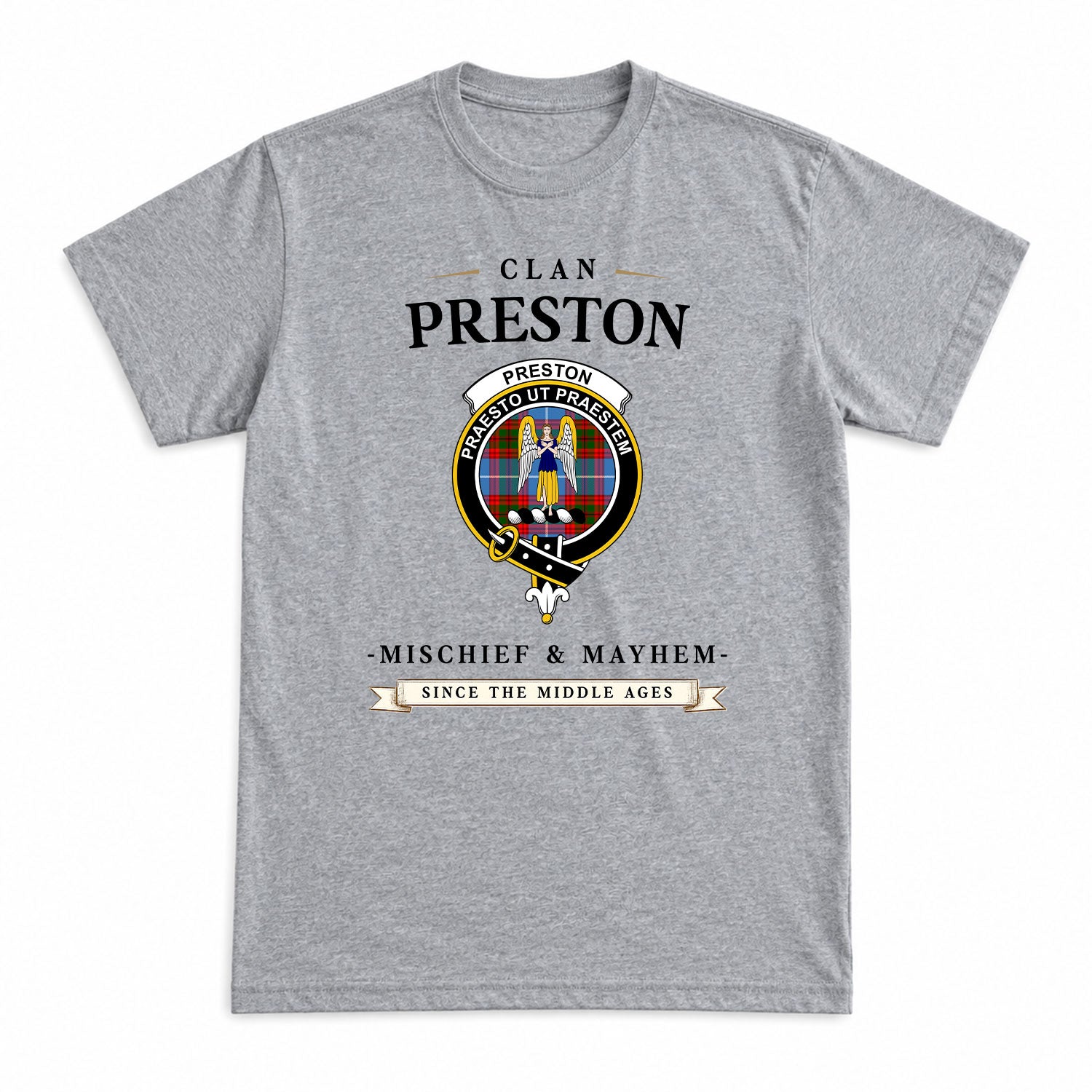 Preston Tartan Crest Mischief and Mayhem T-shirt