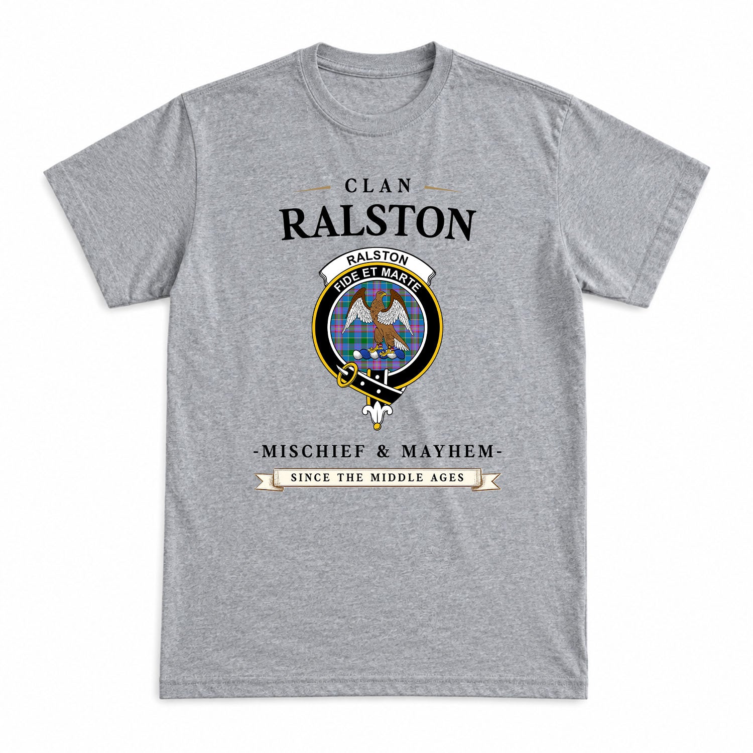 Ralston Tartan Crest Mischief and Mayhem T-shirt