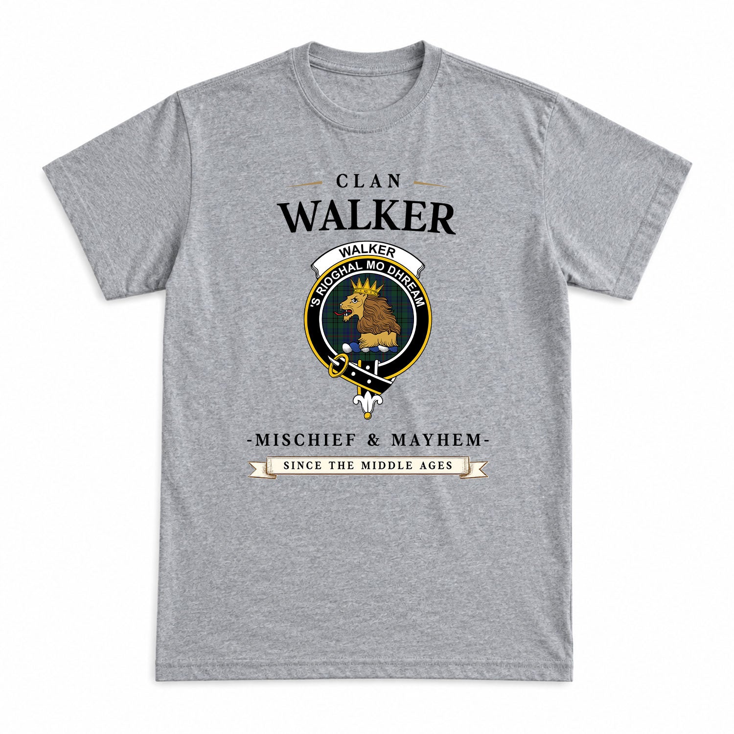 Walker Hunting Tartan Crest Mischief and Mayhem T-shirt