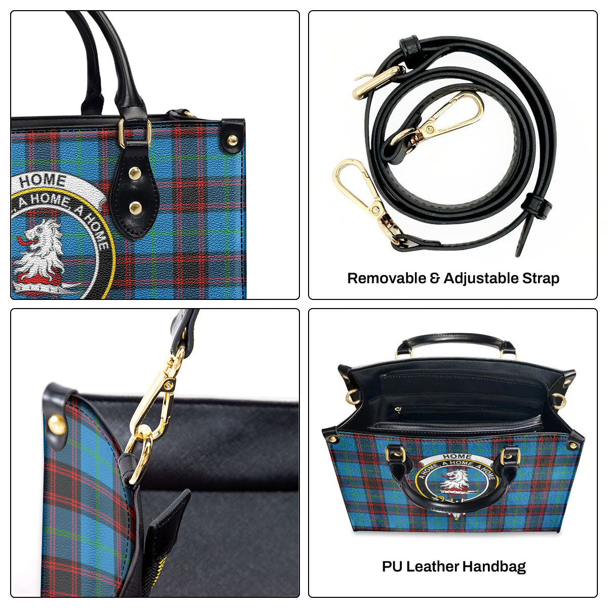 Home Ancient Tartan Crest Leather Handbag