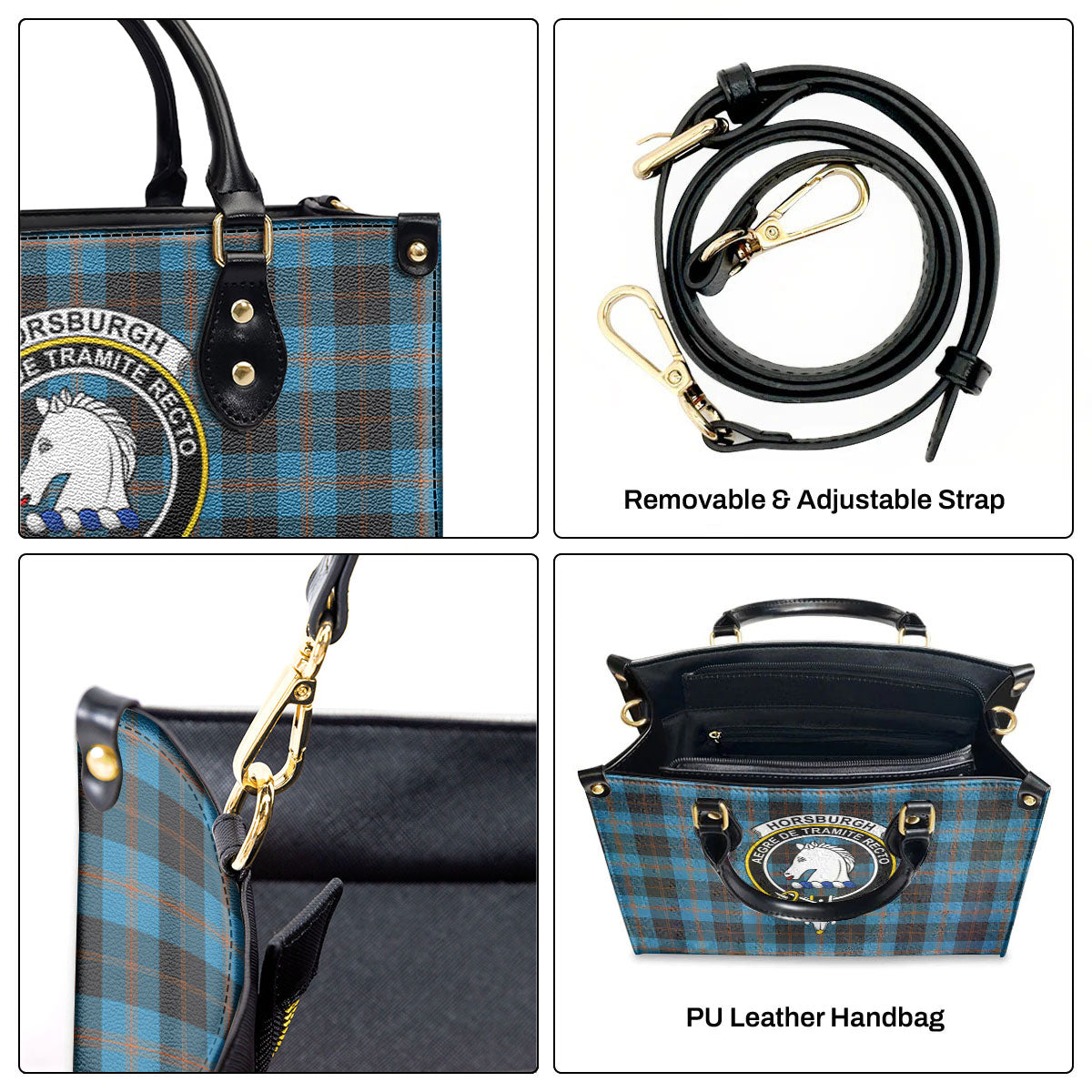 Horsburgh Tartan Crest Leather Handbag