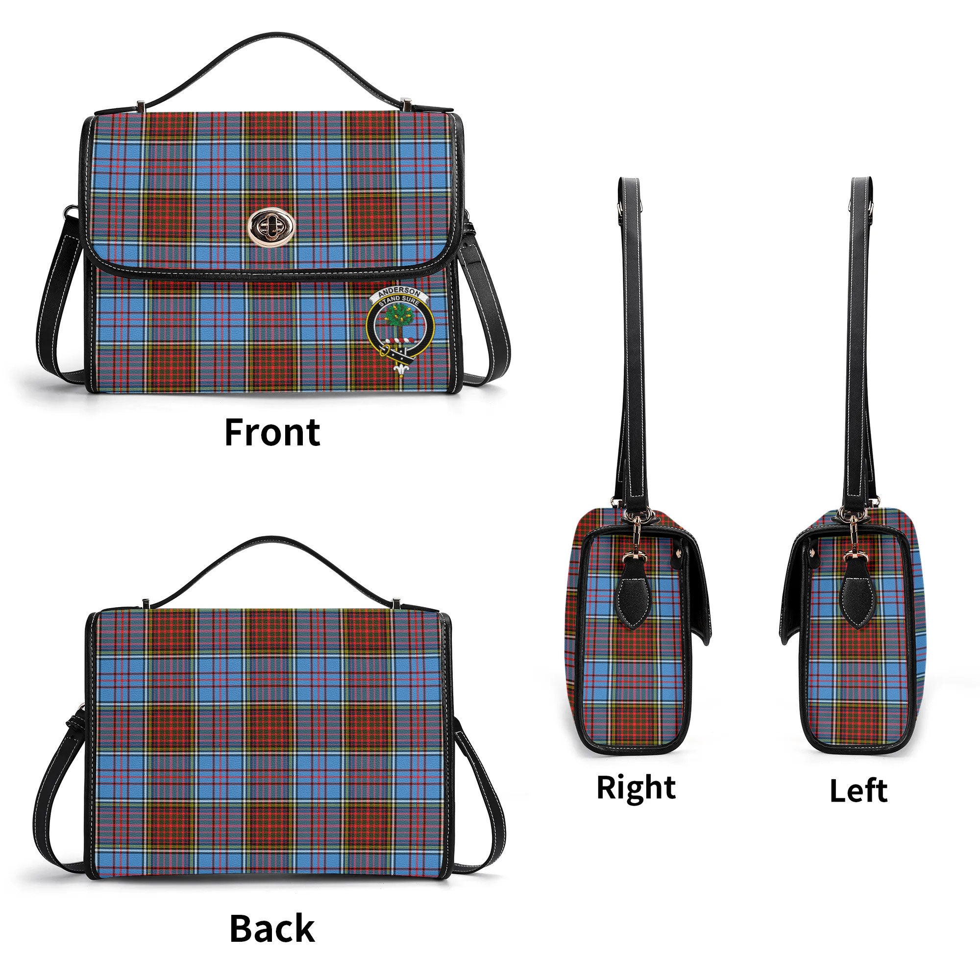 Anderson Modern Tartan Crest Satchel Bag