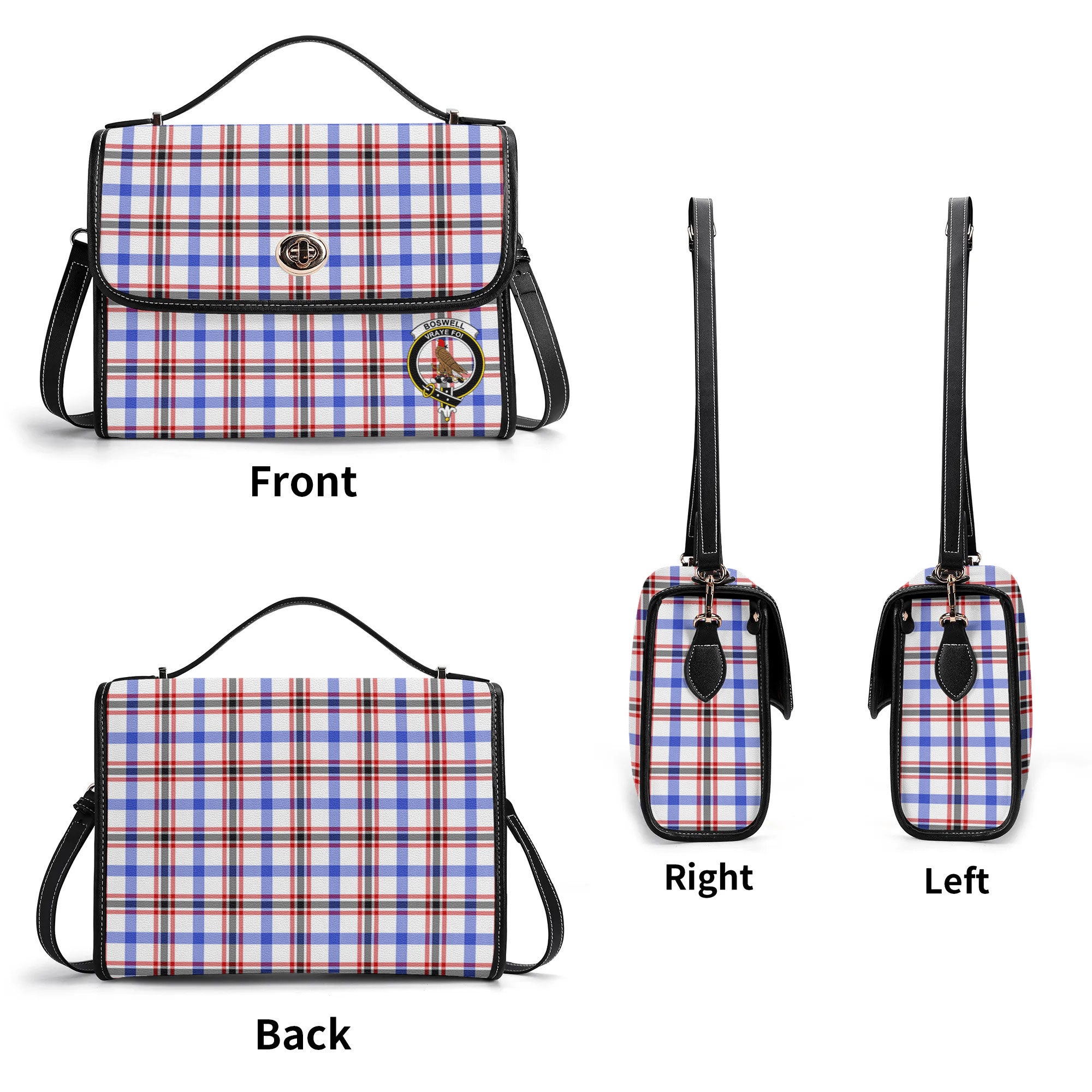 Boswell Modern Tartan Crest Satchel Bag