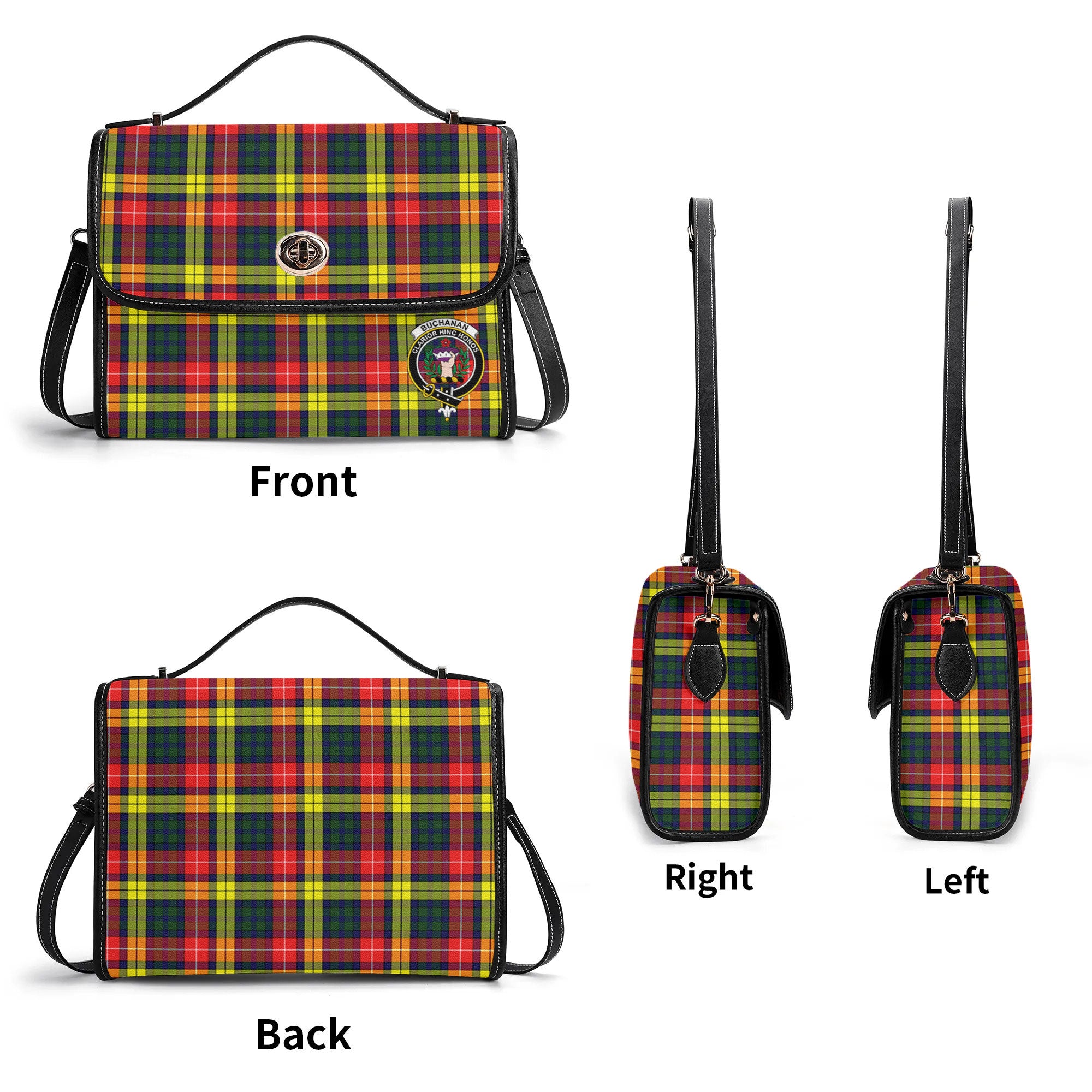 Buchanan Modern Tartan Crest Satchel Bag