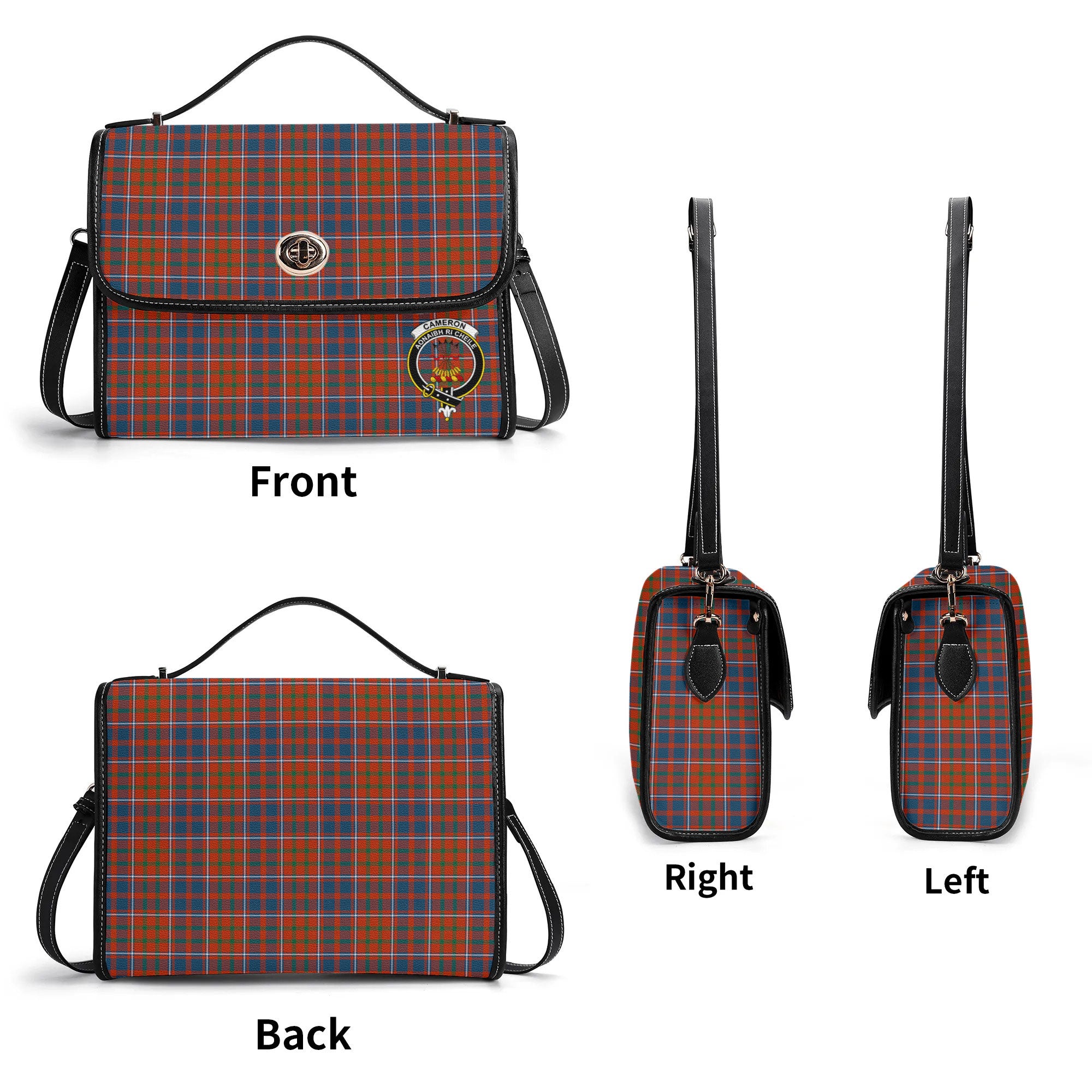 Cameron of Lochiel Ancient Tartan Crest Satchel Bag
