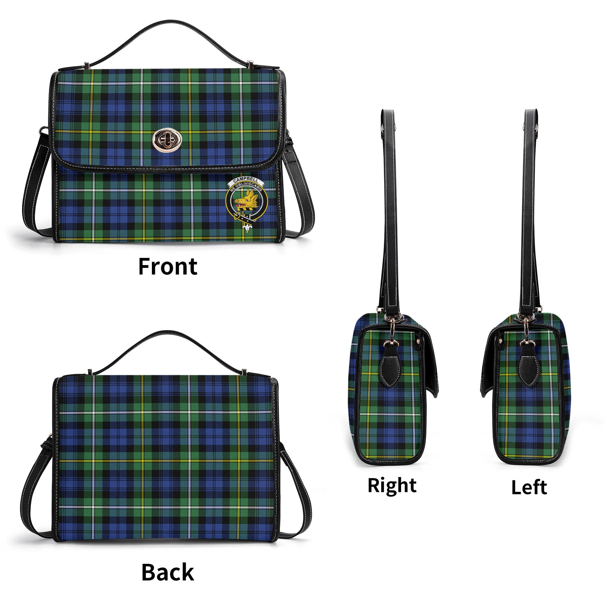 Campbell Argyll Ancient Tartan Crest Satchel Bag