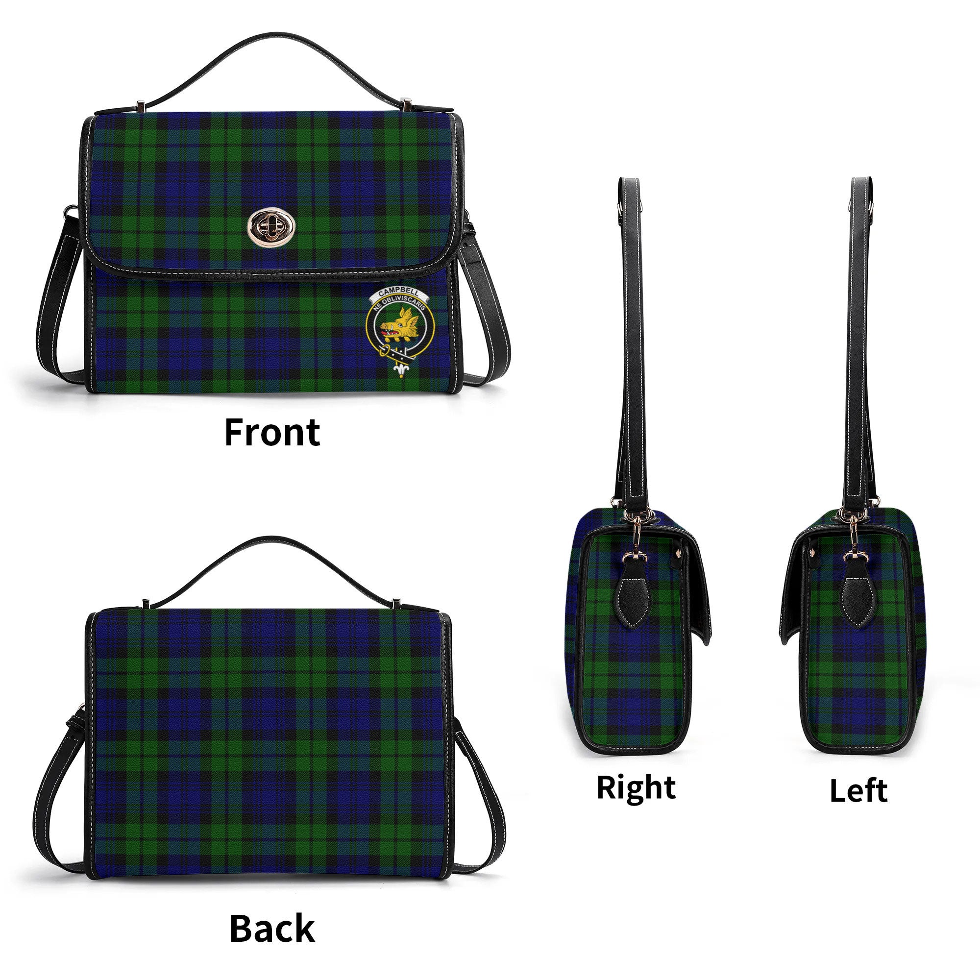 Campbell Modern Tartan Crest Satchel Bag