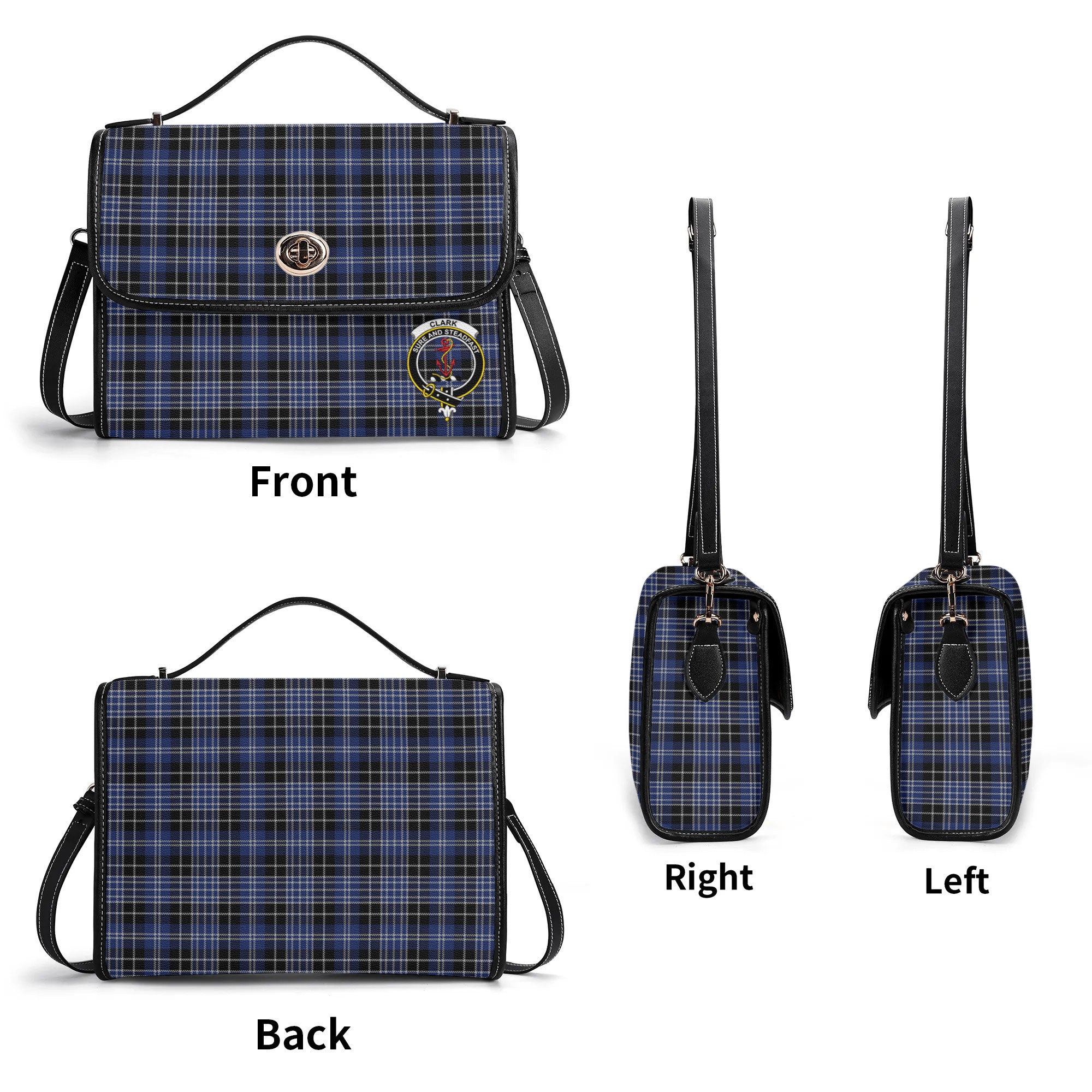 Clark Modern Tartan Crest Satchel Bag