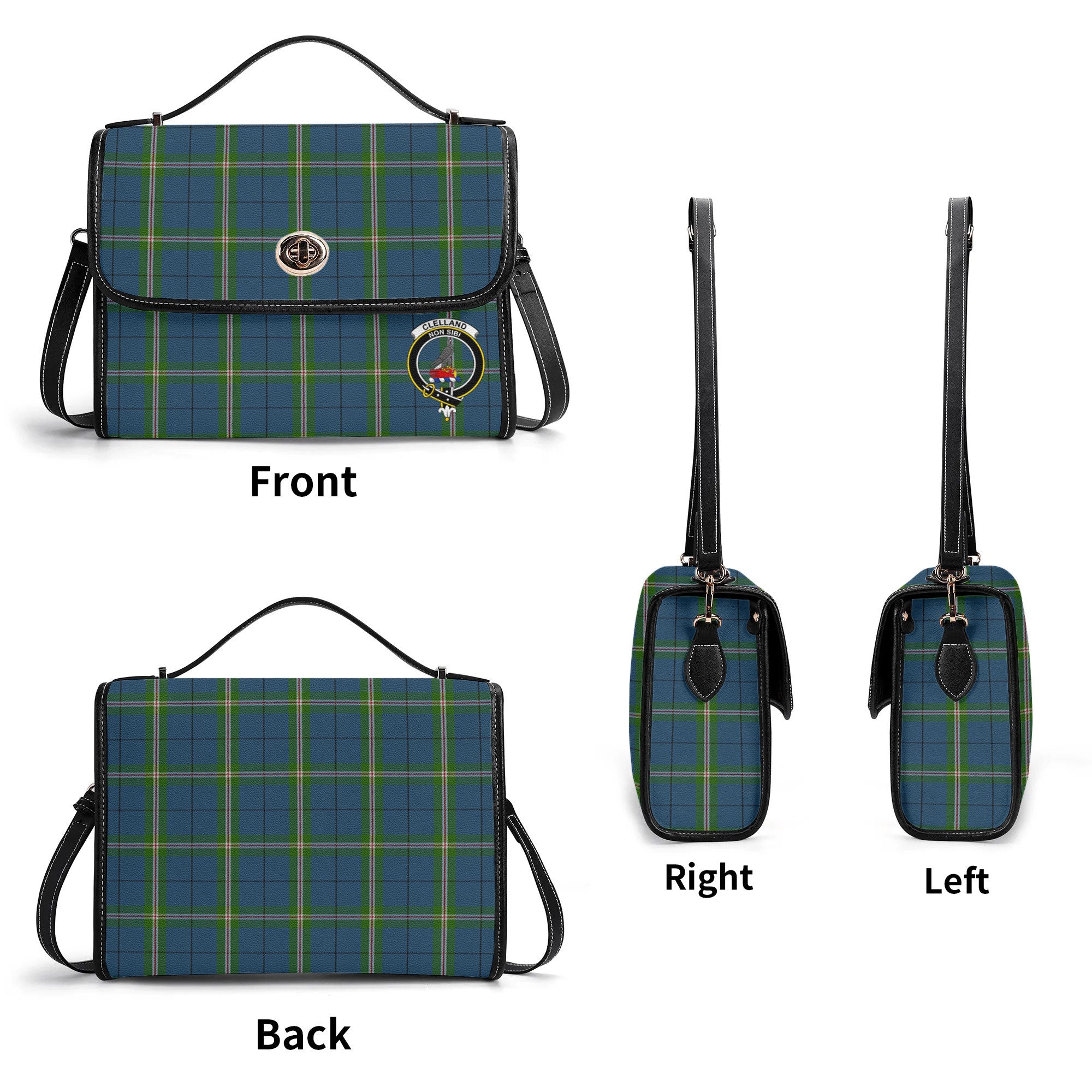 Clelland Tartan Crest Satchel Bag
