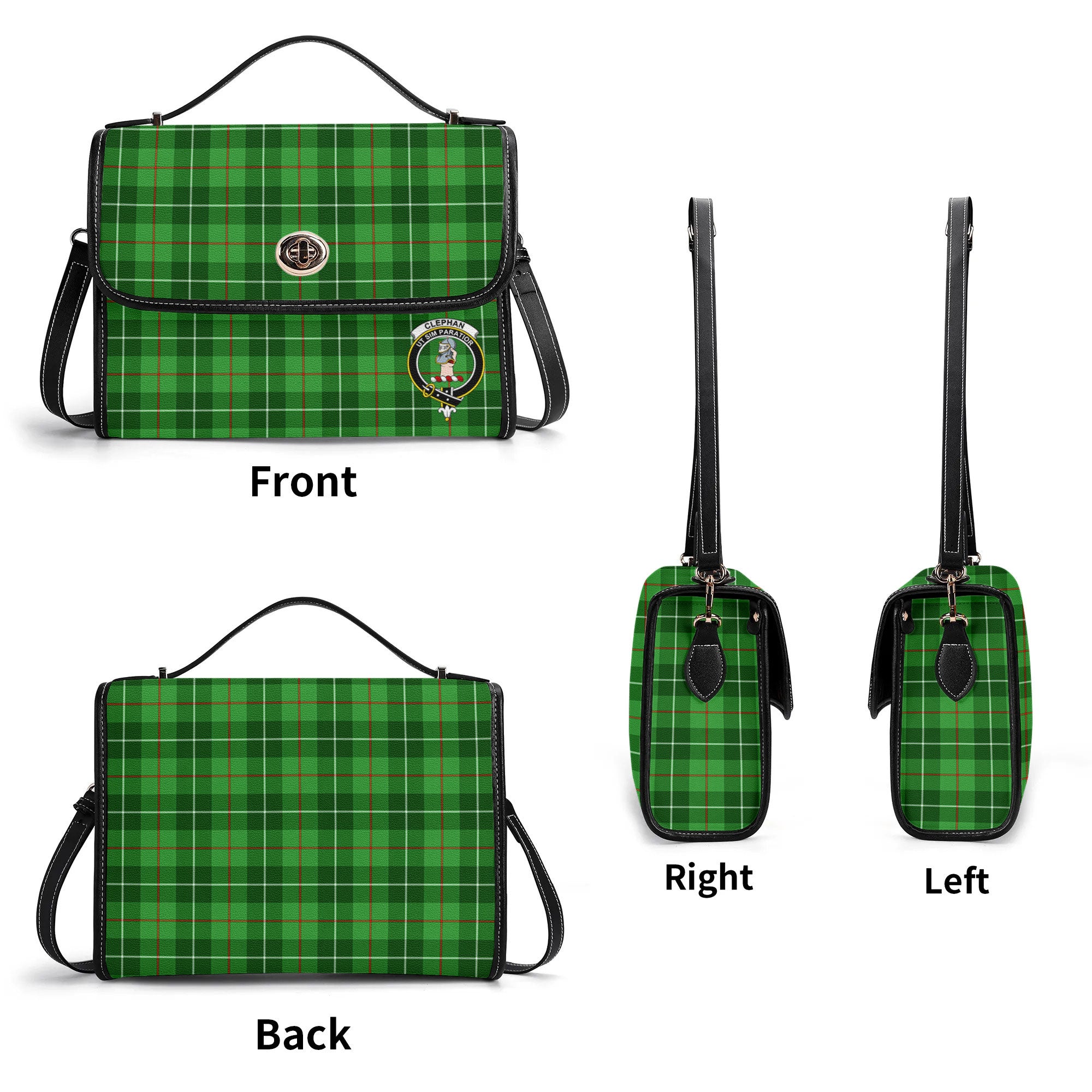 Clephan (or Clephane) Tartan Crest Satchel Bag