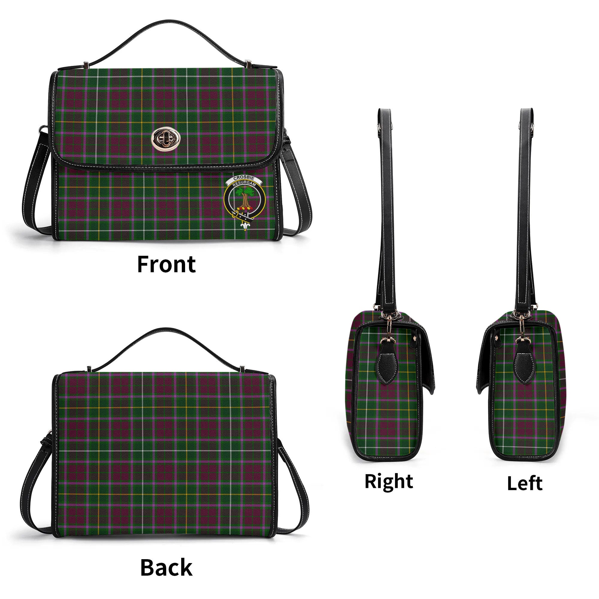 Crosbie Tartan Crest Satchel Bag