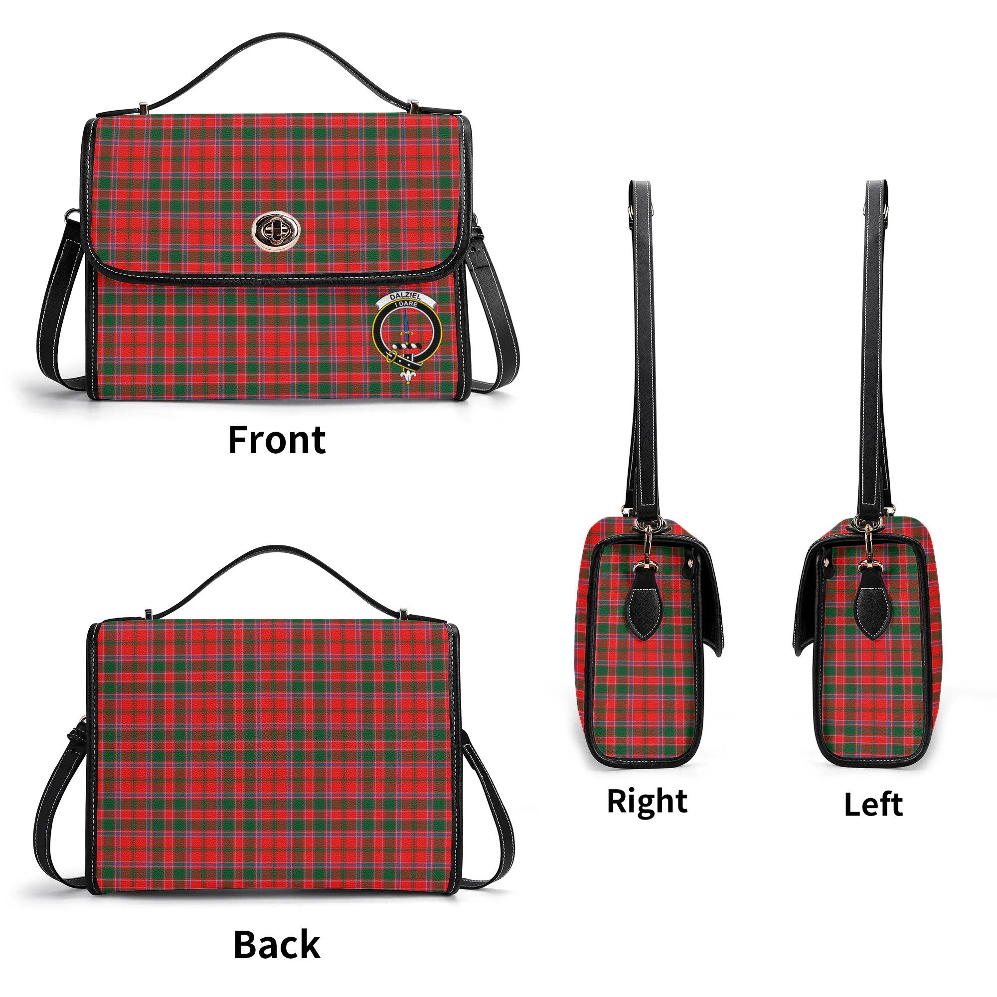 Dalziel Modern Tartan Crest Satchel Bag