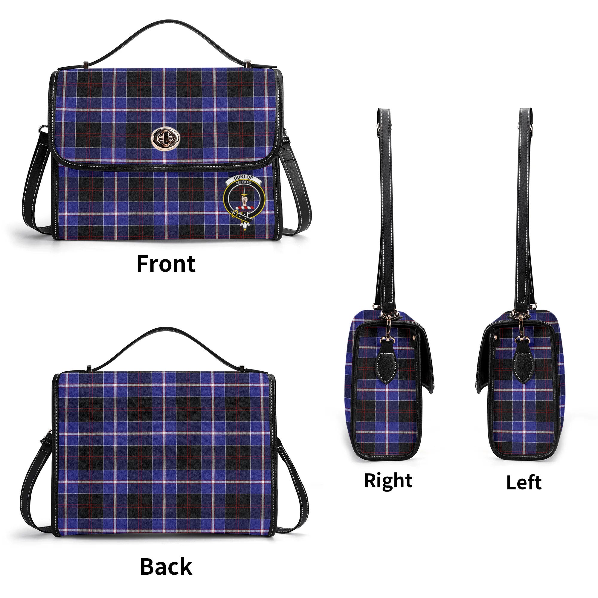 Dunlop Modern Tartan Crest Satchel Bag