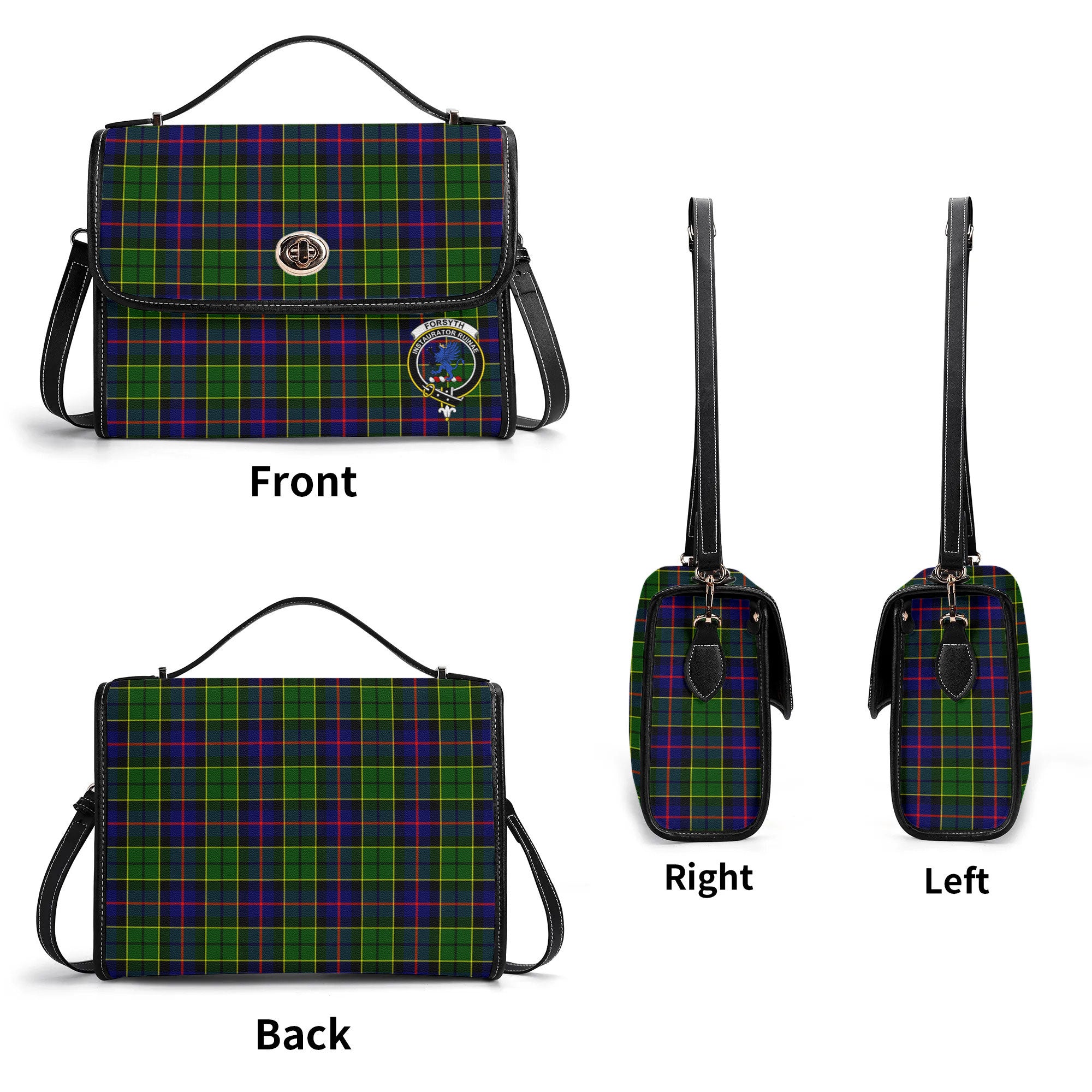Forsyth Modern Tartan Crest Satchel Bag