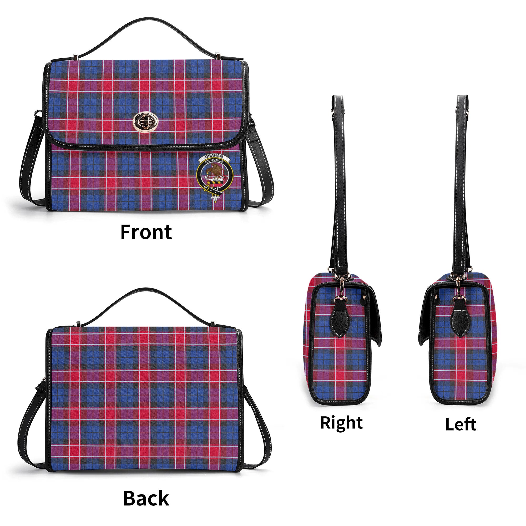 Graham of Menteith Red Tartan Crest Satchel Bag